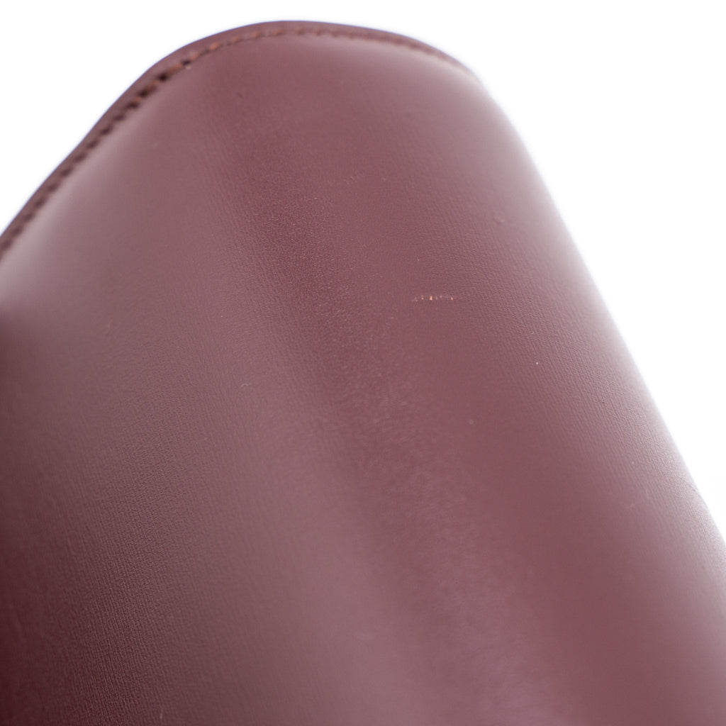 CELINE MINI BOX CALFSKIN BURGUNDY BRUSHED GHW