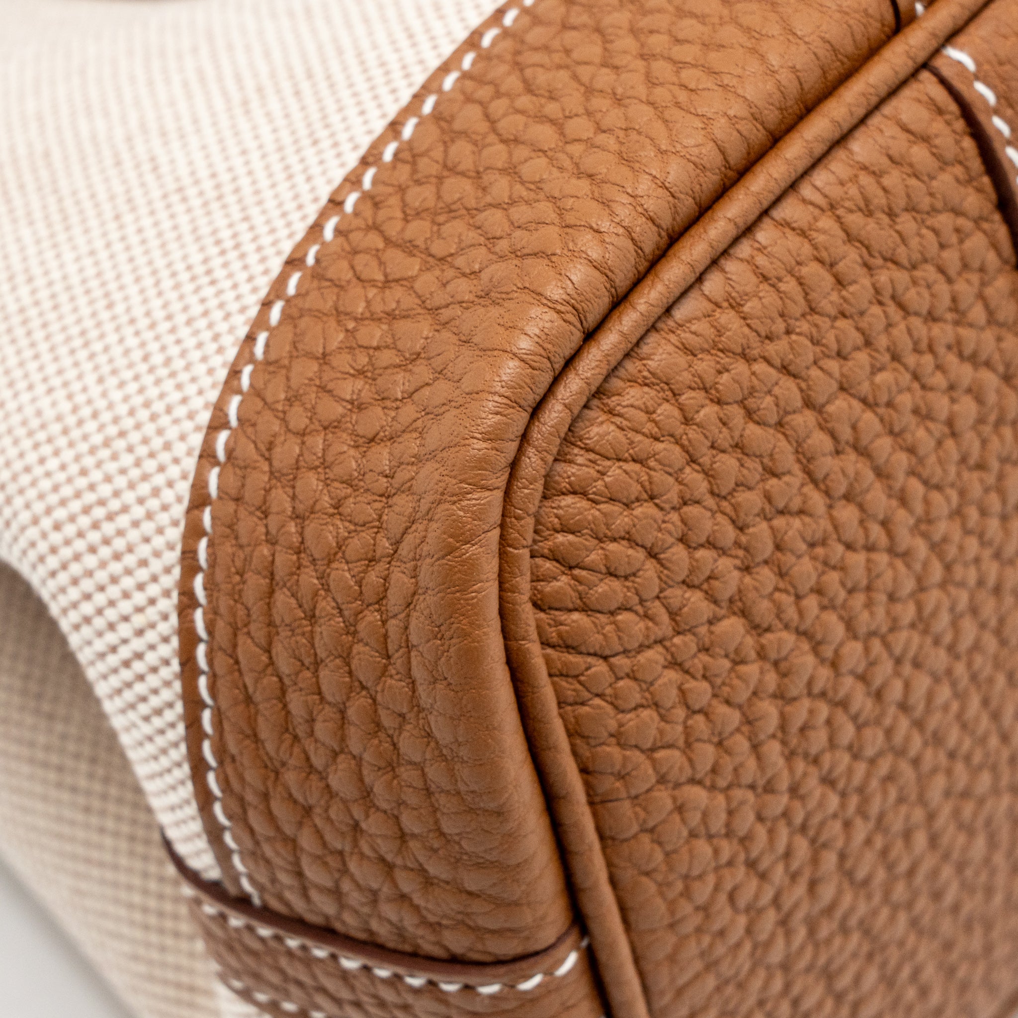 HERMES NEO GARDEN PARTY 23 CANVAS/NEGONDA ECRU-BEIGE/GOLD SHW
