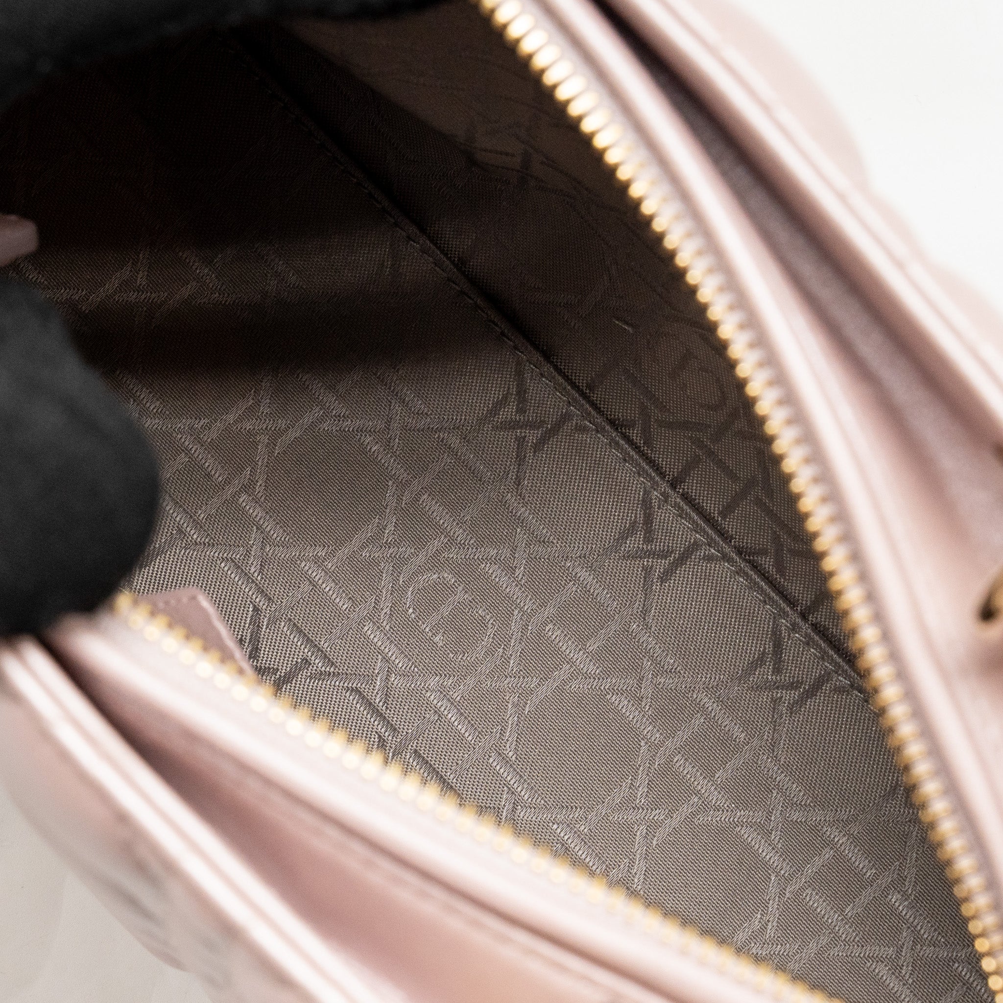 DIOR MEDIUM LADY DIOR LAMBSKIN IRIDESCENT PINK LGHW