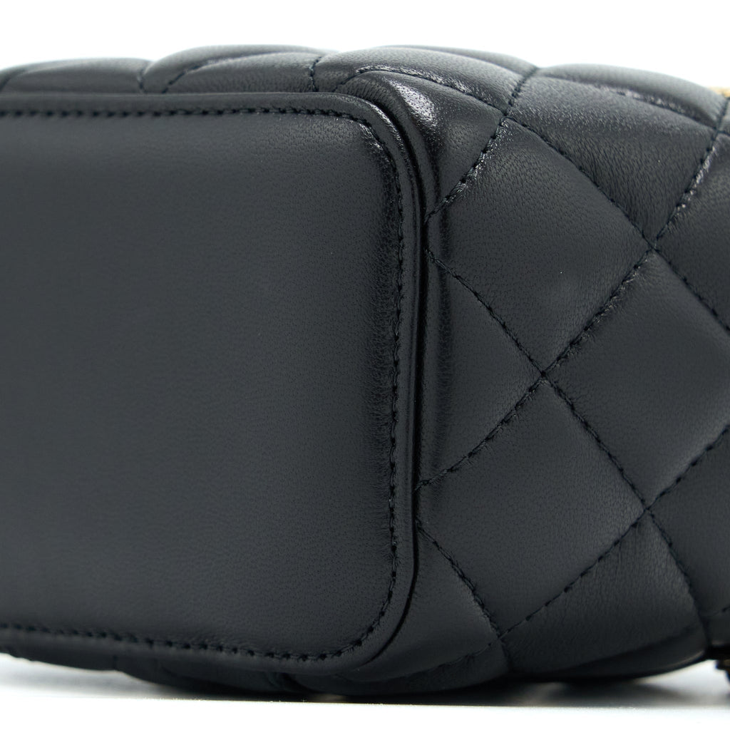 CHANEL PEARL CRUSH MINI VANITY CASE LAMBSKIN BLACK LGHW