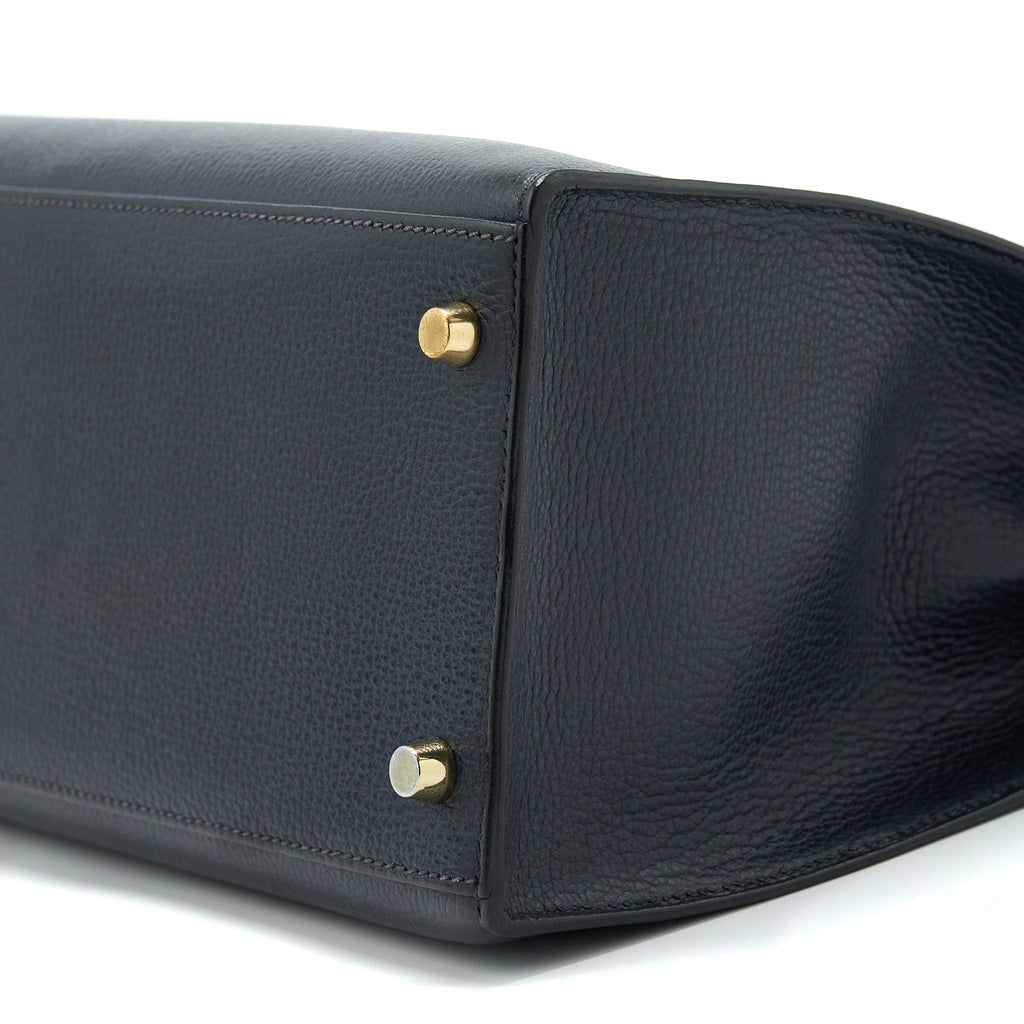 HERMES KELLY 35 SELLIER VACHE LIEGEE BLEU INDIGO GHW