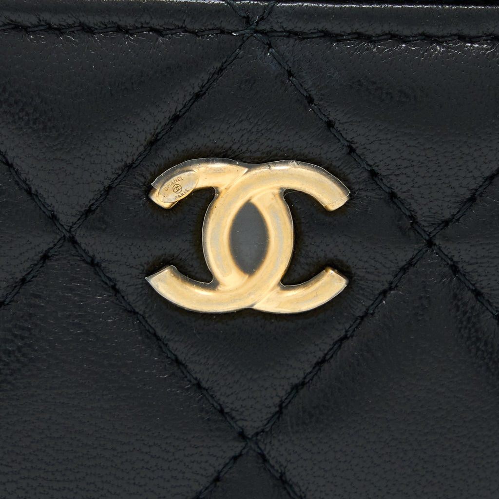 CHANEL PEARL CRUSH MINI VANITY CASE LAMBSKIN BLACK LGHW