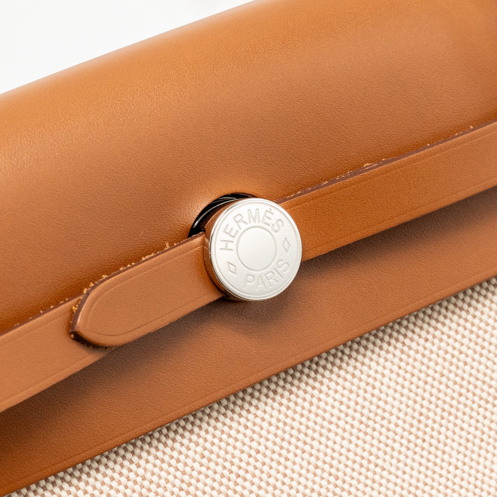 HERMES HERBAG MINI CANVAS / HUNTER LEATHER ECRU-BEIGE / FAUVE SHW