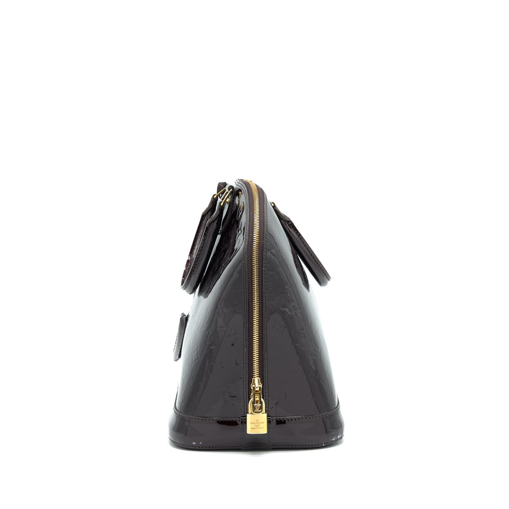 LOUIS VUITTON ALMA GM PATENT LEATHER AMARANTE VERNIS