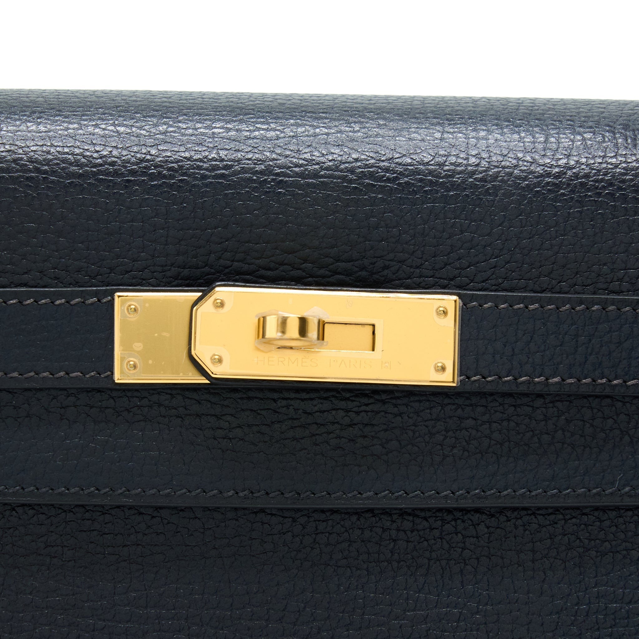 HERMES KELLY 35 SELLIER VACHE LIEGEE BLEU INDIGO GHW