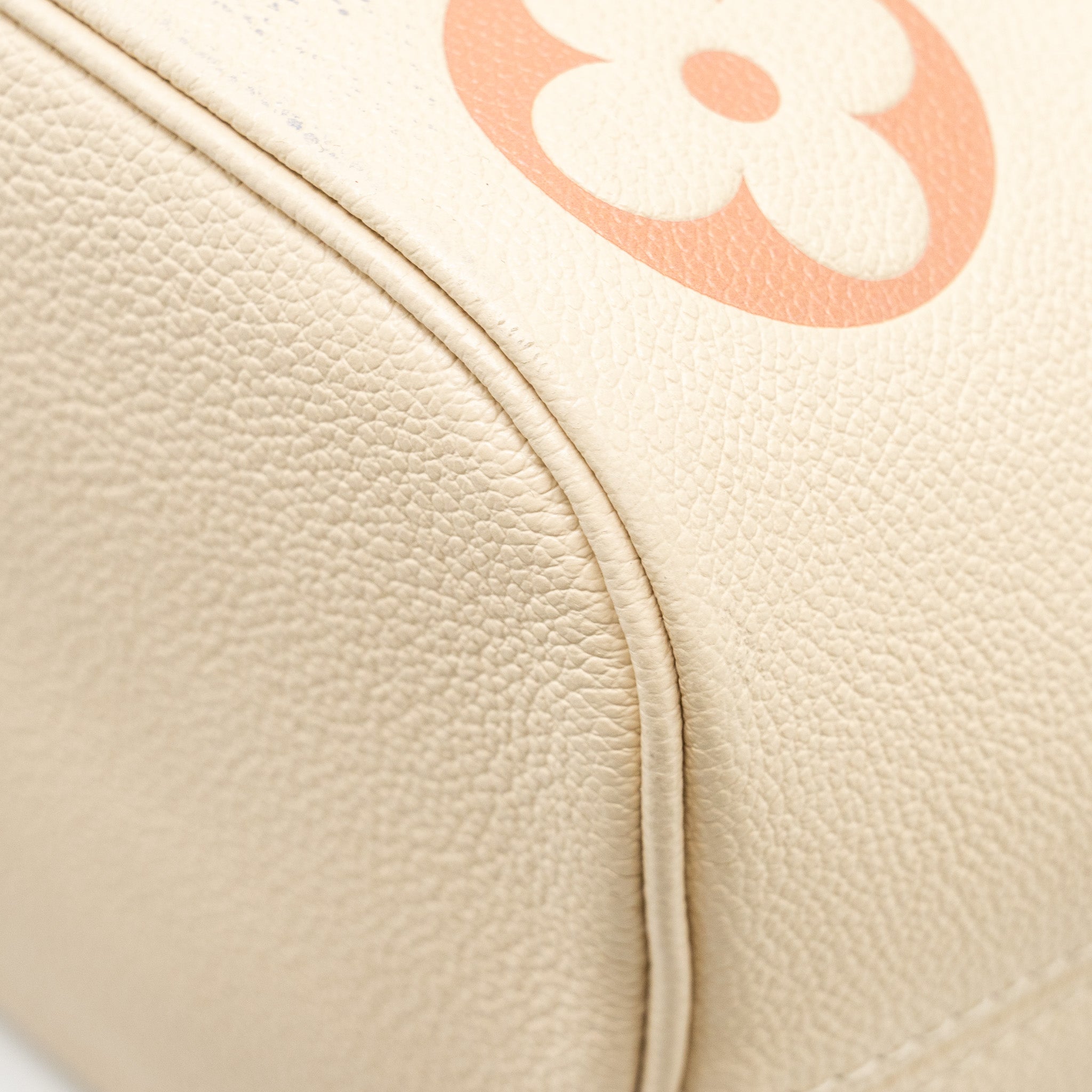 LOUIS VUITTON NEVERFULL MM MONOGRAM EMPREINTE CRÈME/ROSE TRIANON GHW