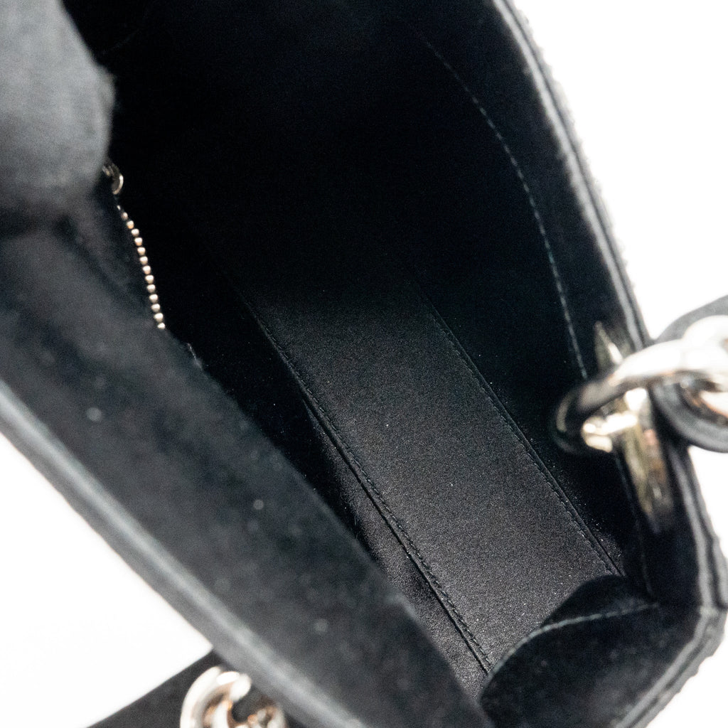 DIOR MINI LADY DIOR SATIN CRYSTAL BLACK SHW
