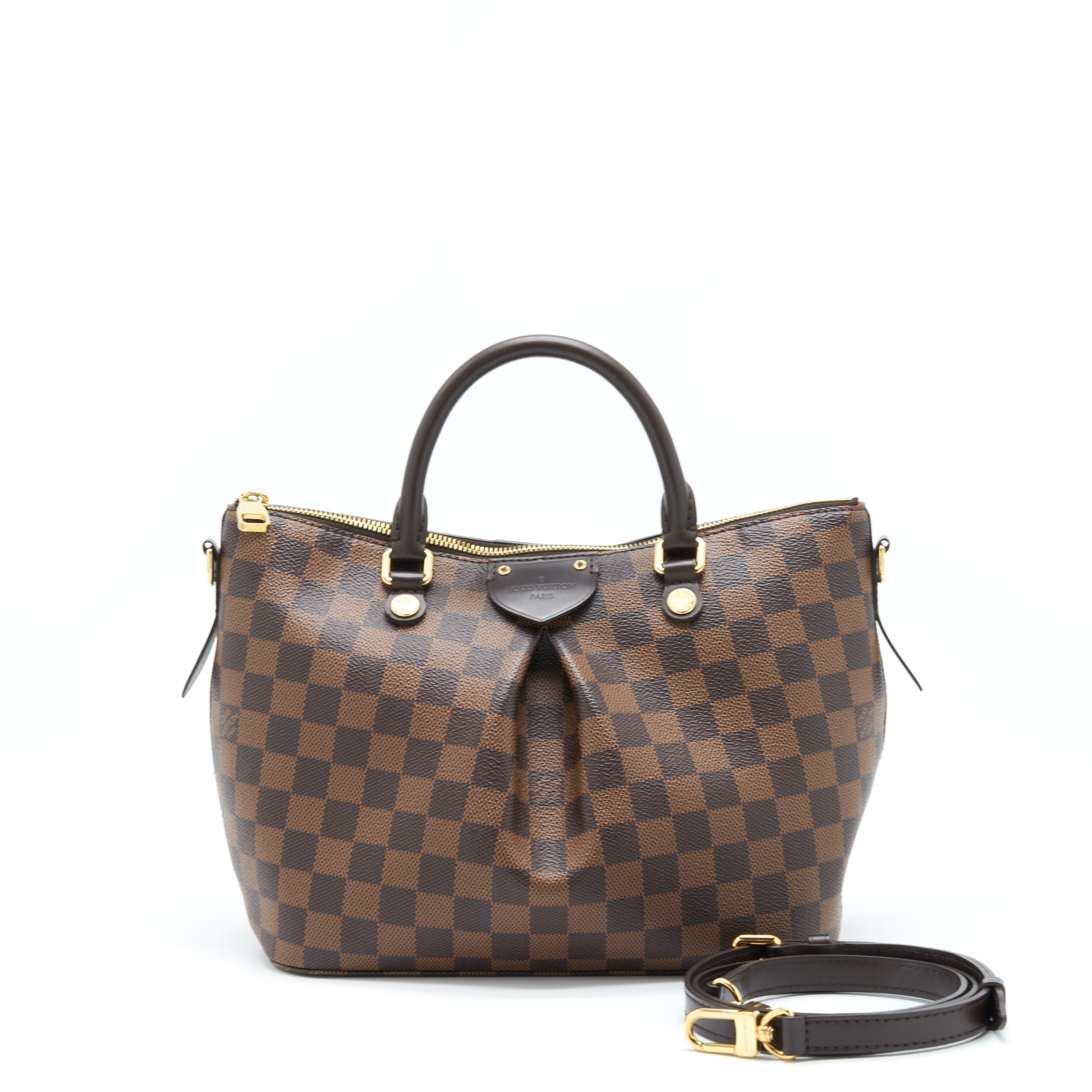 LOUIS VUITTON SIENA MM SHOULDER BAG DAMIER EBENE GHW