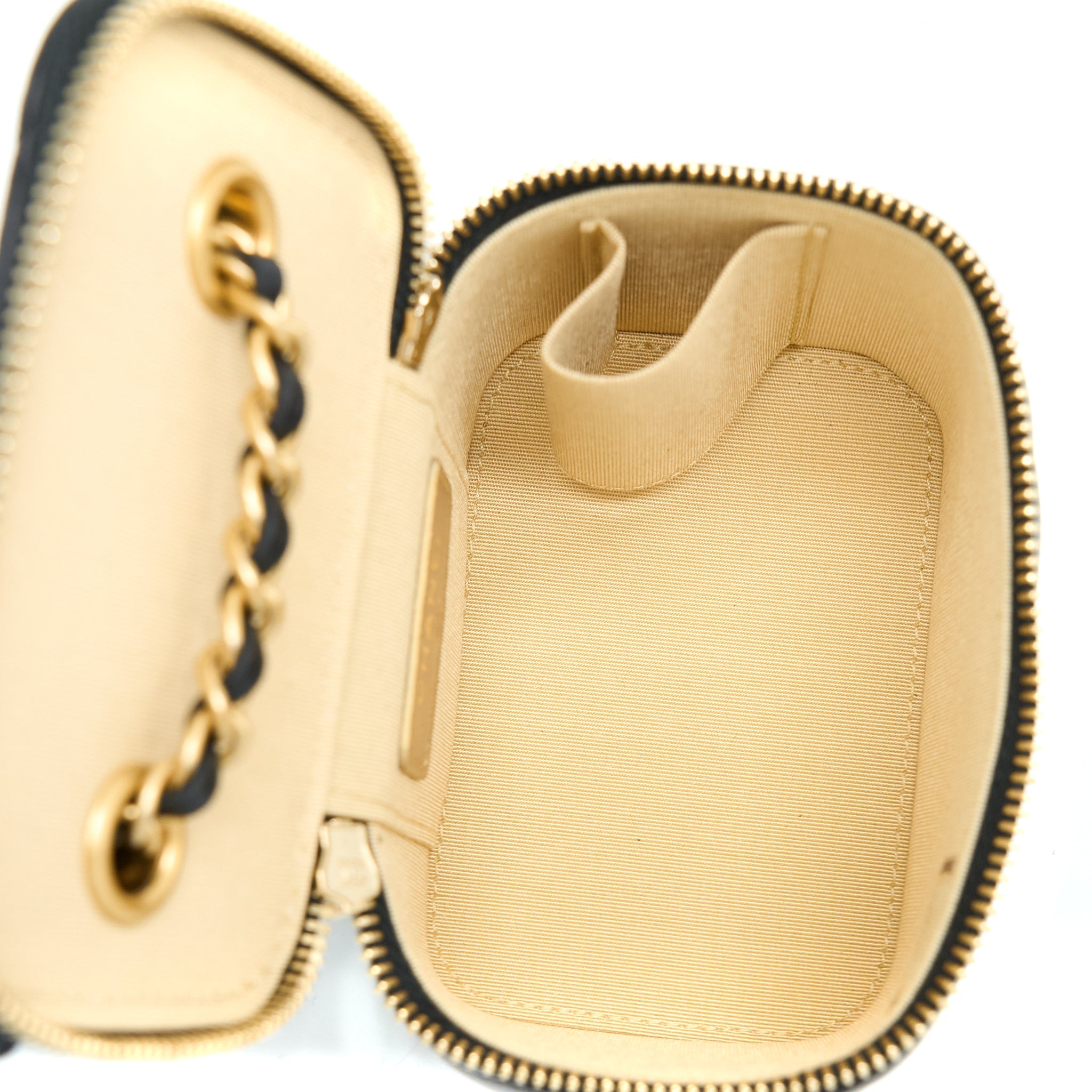 CHANEL PEARL CRUSH MINI VANITY CASE LAMBSKIN BLACK LGHW