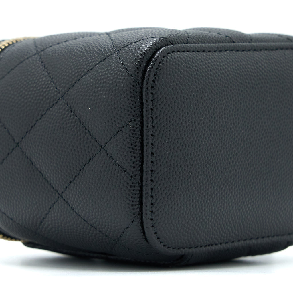 CHANEL MINI SQUARE VANITY CASE CAVIAR BLACK LGHW