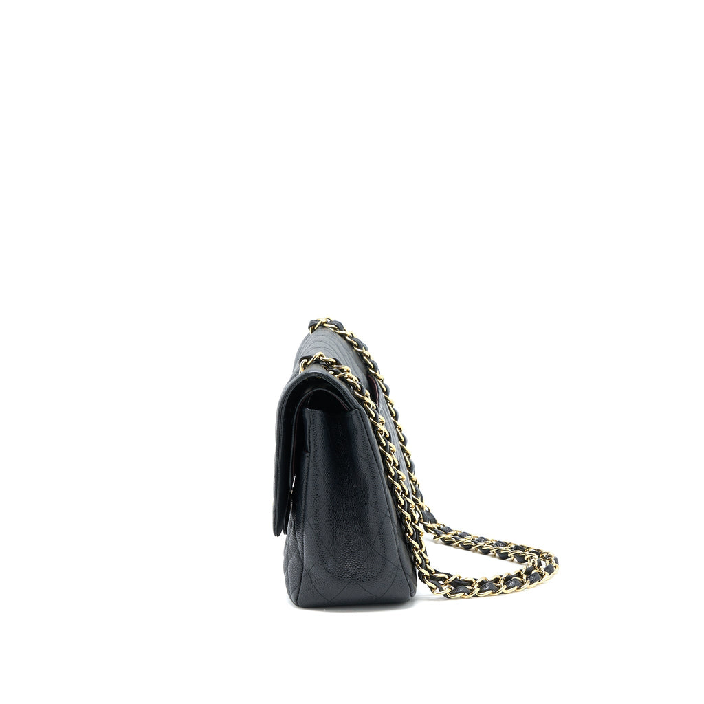 CHANEL CLASSIC JUMBO DOUBLE FLAP BAG CAVIAR BLACK GHW