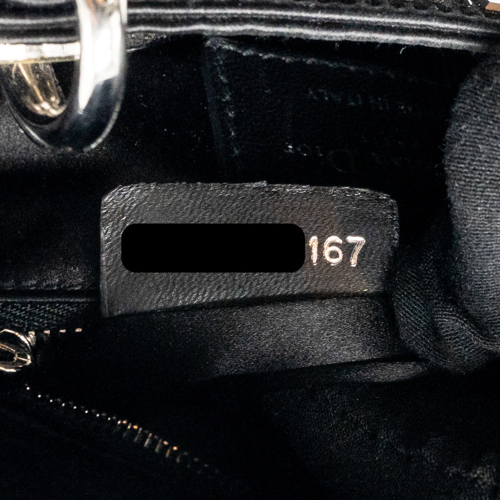 DIOR MINI LADY DIOR SATIN CRYSTAL BLACK SHW