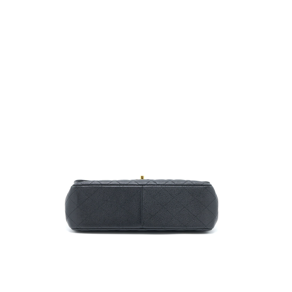 CHANEL CLASSIC JUMBO DOUBLE FLAP BAG CAVIAR BLACK GHW