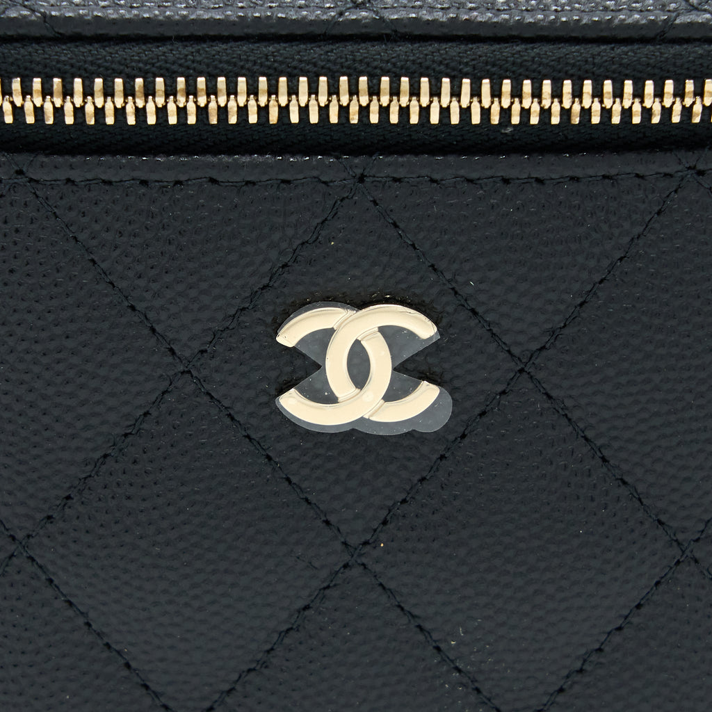CHANEL 23C MINI VANITY WITH CHAIN CAVIAR BLACK LGHW