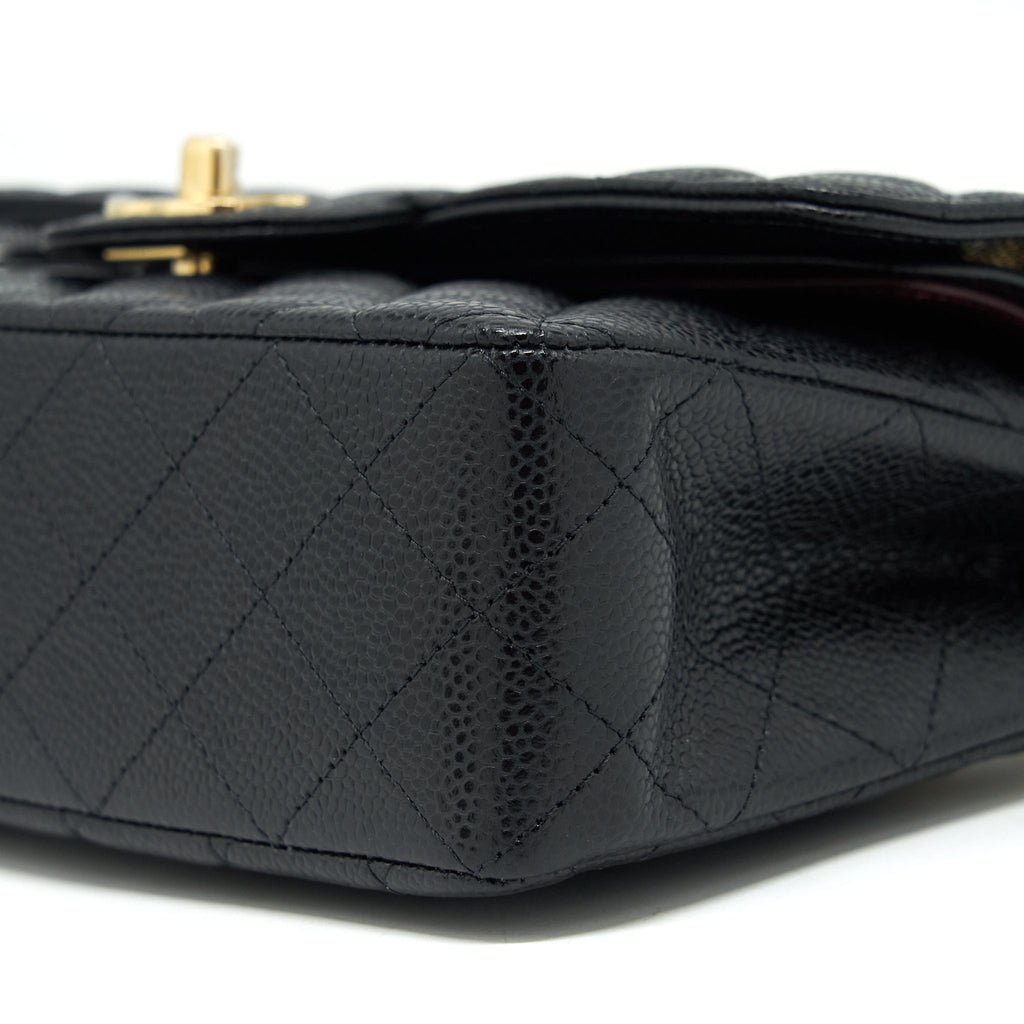 CHANEL SMALL CLASSIC DOUBLE FLAP BAG CAVIAR BLACK GHW (MICROCHIP)