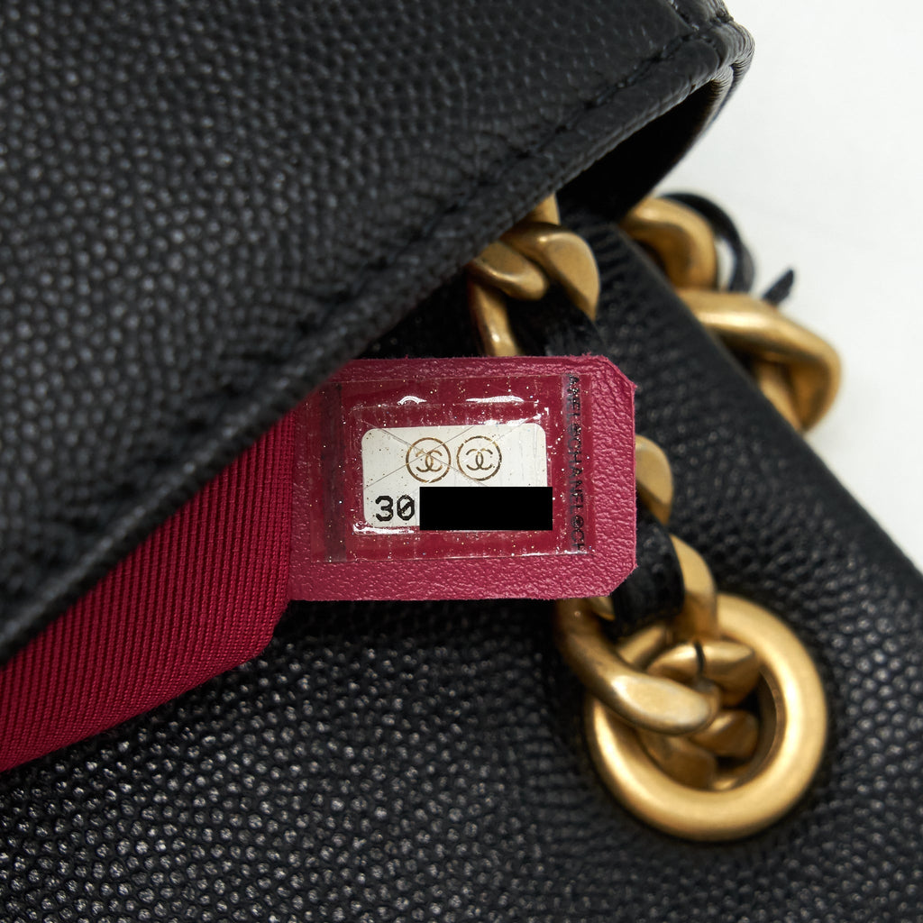 CHANEL SEASONAL FLAP BAG CAVIAR BLACK GHW