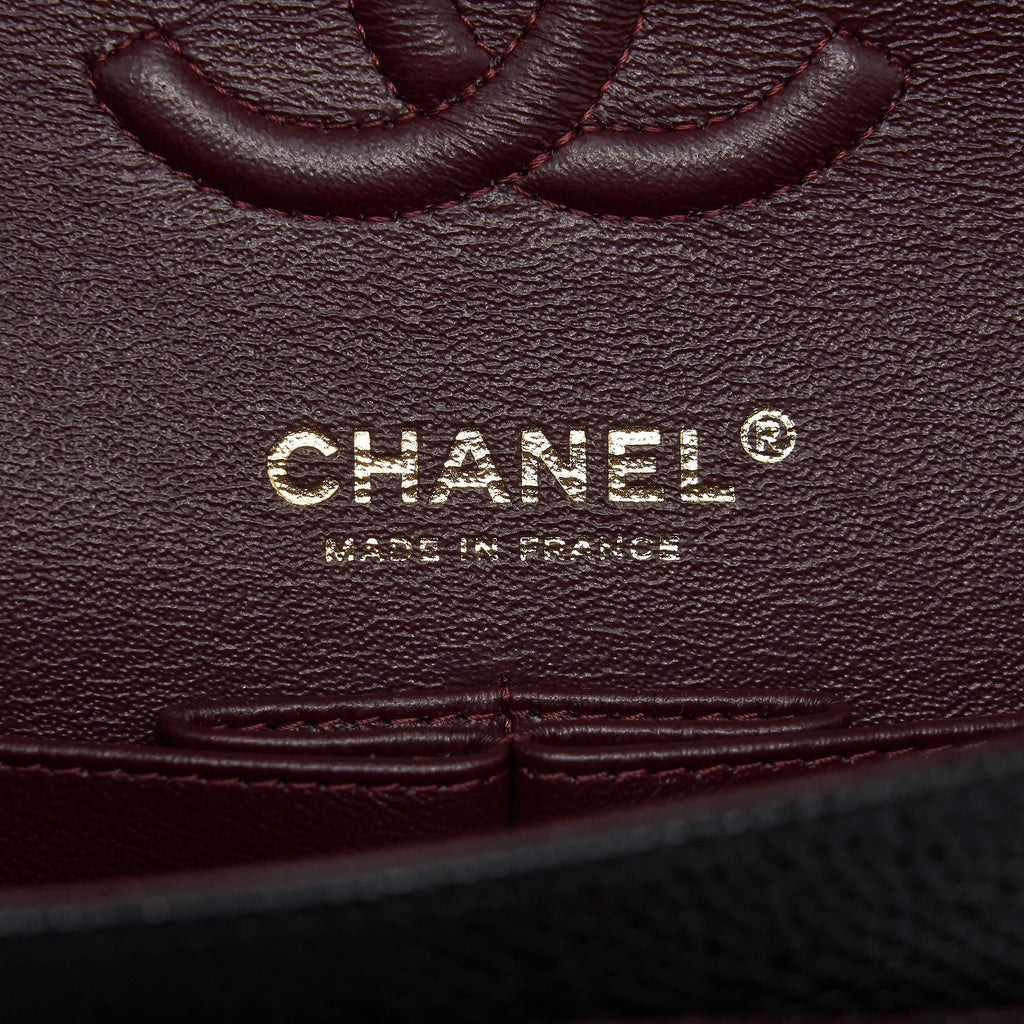 CHANEL SMALL CLASSIC DOUBLE FLAP BAG CAVIAR BLACK GHW (MICROCHIP)