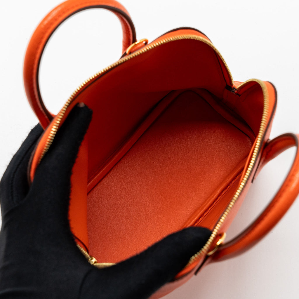 HERMES MINI BOLIDE CHEVRE MYSORE POPPY ORANGE GHW