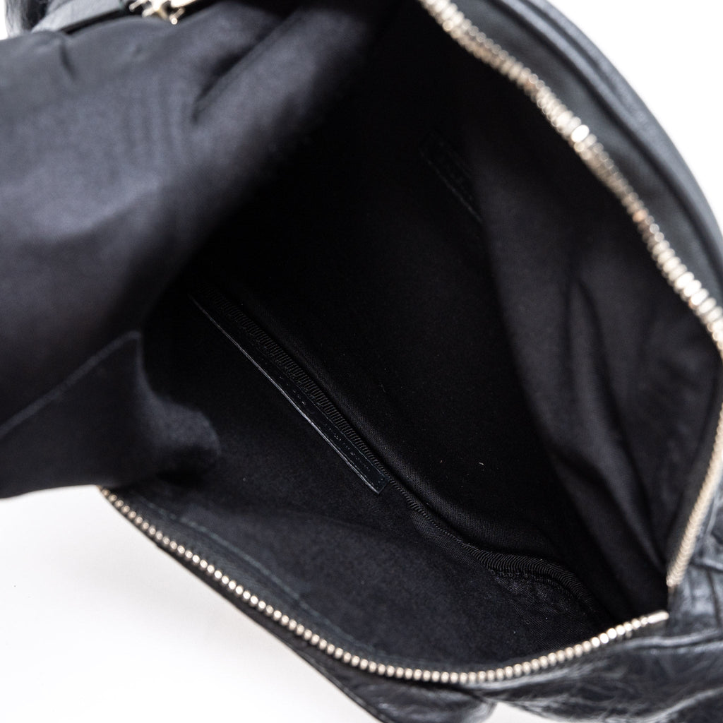 BALENCIAGA EUROPA BELT BAG CALFSKIN BLACK/RED SHW