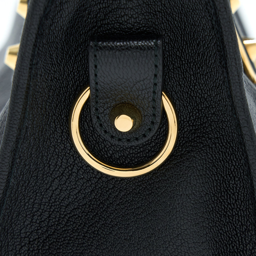 BALENCIAGA EDGE CITY BAG GOATSKIN BLACK GHW