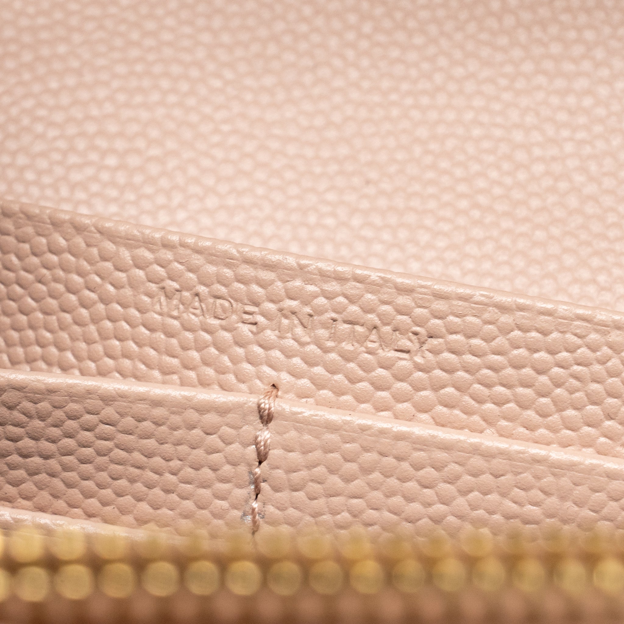 SAINT LAURENT/YSL MATELASSE CHAIN WALLET GRAINED CALFSKIN PALE BLUSH GHW