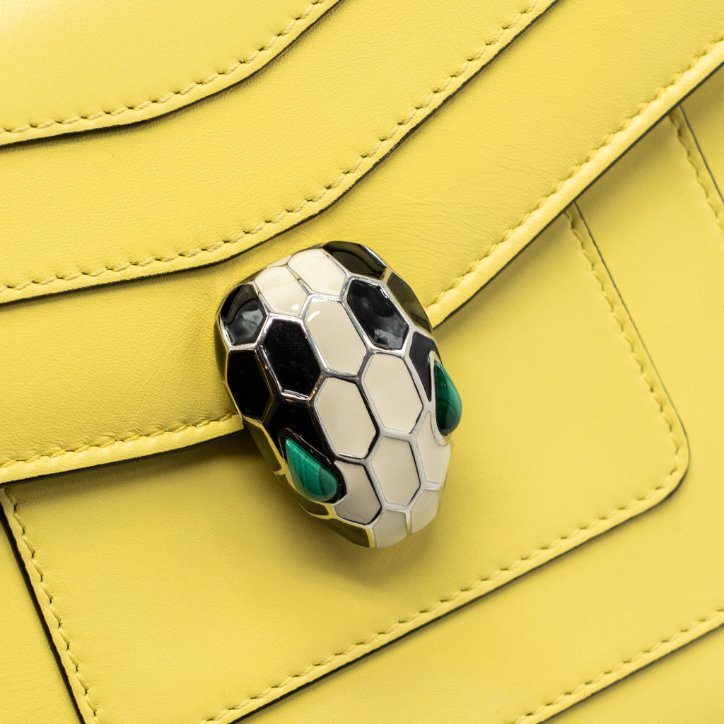 BVLGARI SERPENTI FOREVER CROSSBODY BAG CALFSKIN YELLOW RUTHENIUM HARDWARE