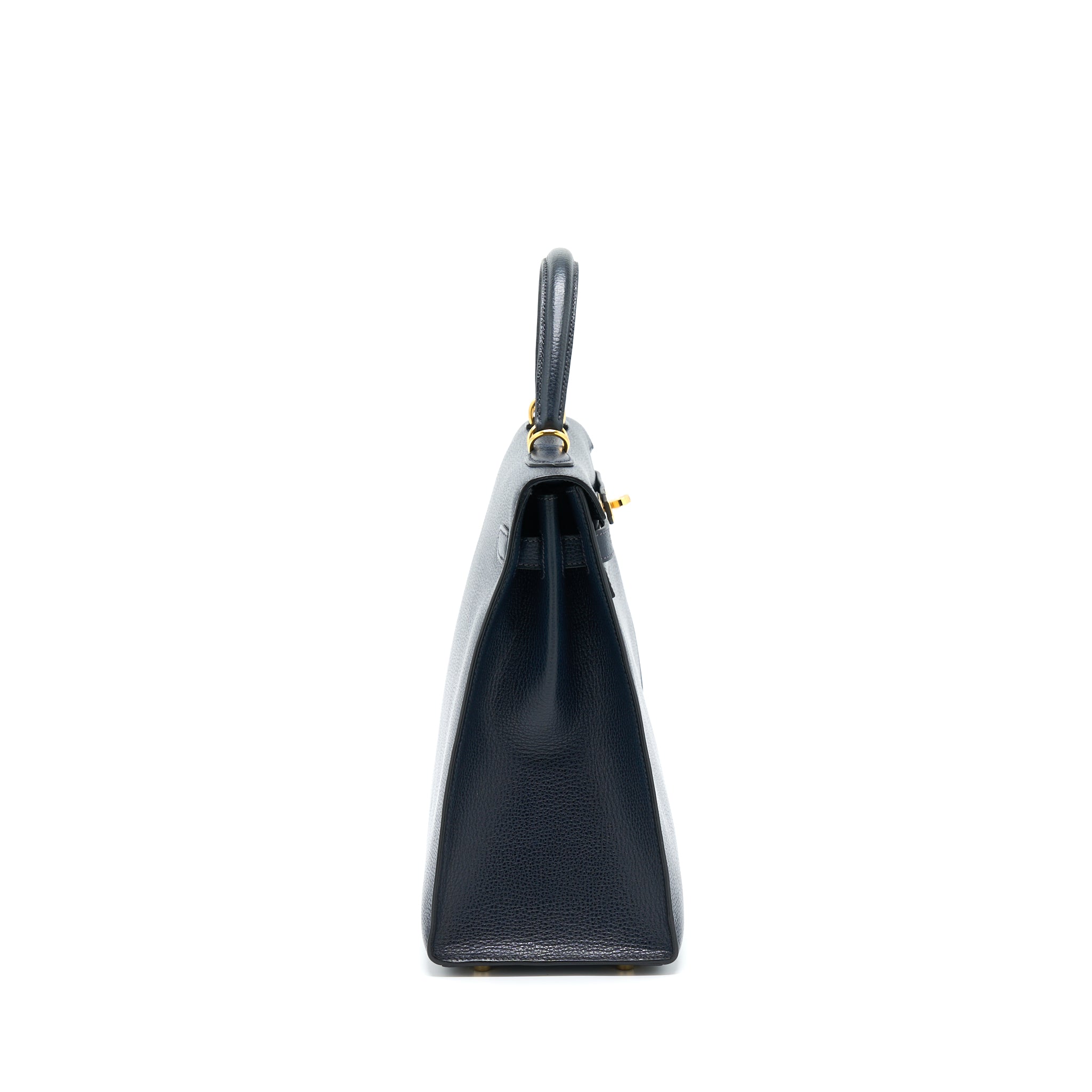 HERMES KELLY 35 SELLIER VACHE LIEGEE BLEU INDIGO GHW