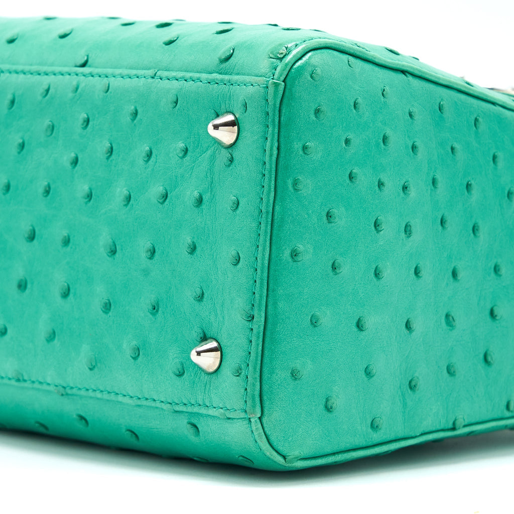 DIOR MEDIUM LADY DIOR OSTRICH GREEN SHW
