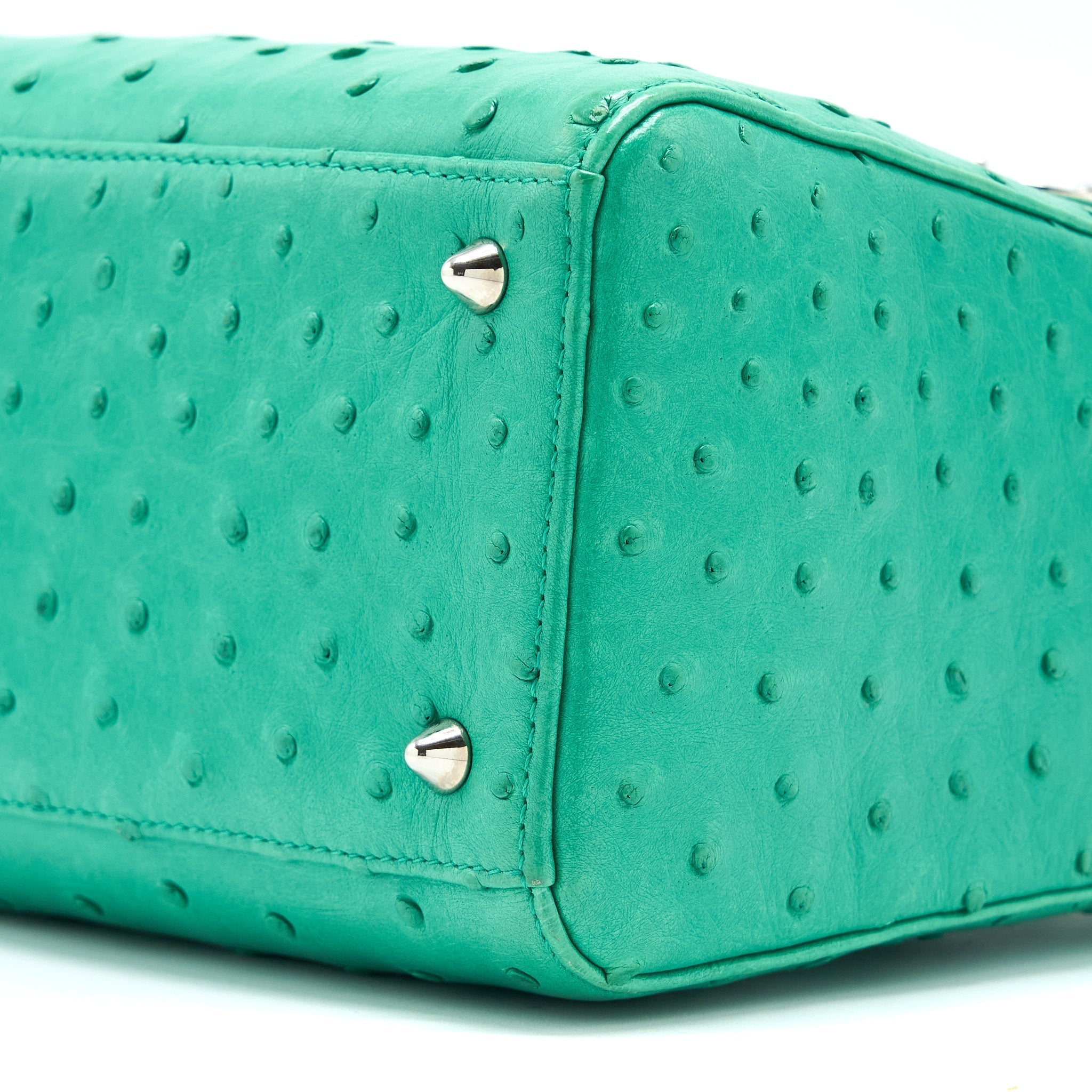 DIOR MEDIUM LADY DIOR OSTRICH GREEN SHW