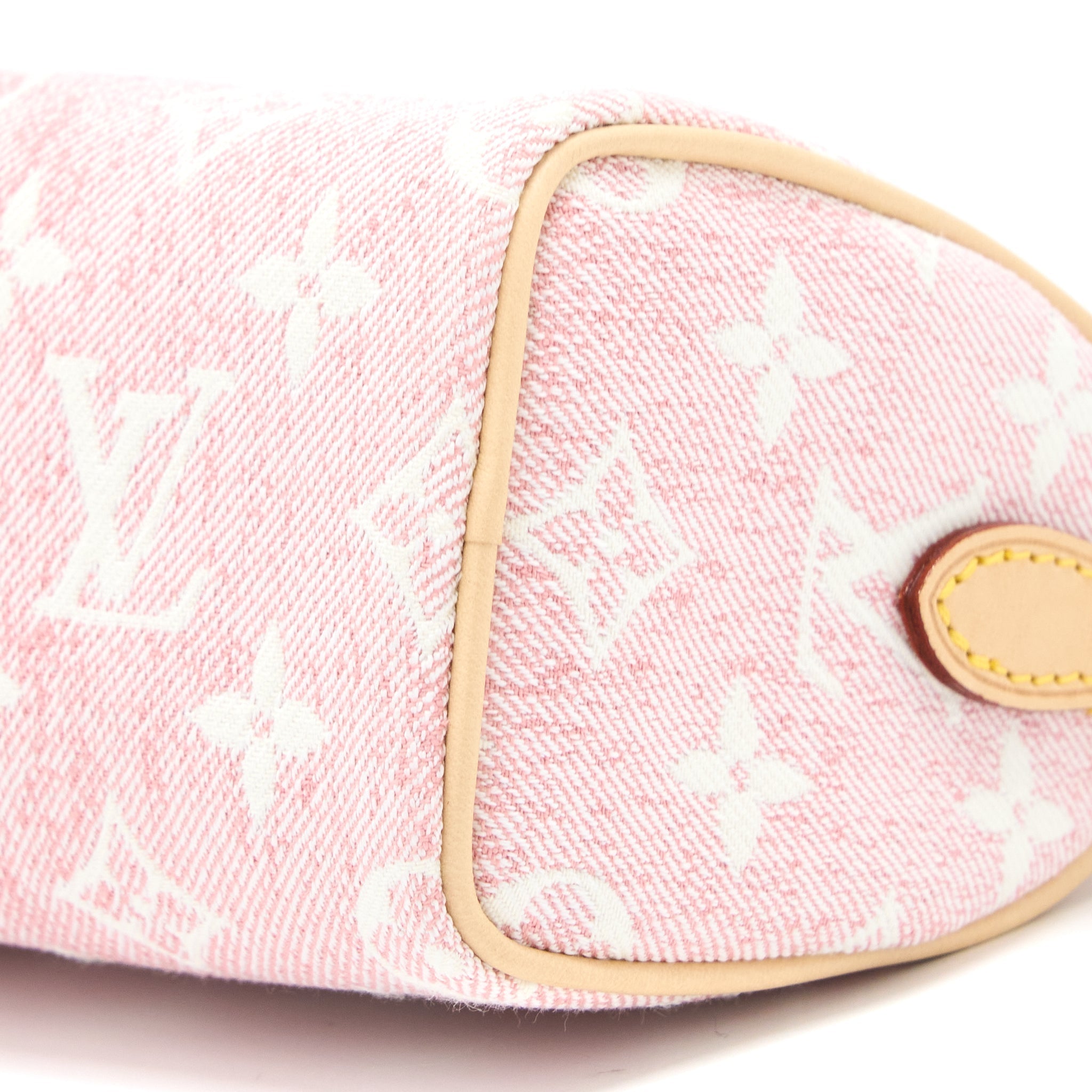 LOUIS VUITTON NANO SPEEDY DENIM MONOGRAM PINK GHW