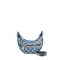 LOUIS VUITTON HALF-MOON LOOP BAGUETTE HANDBAG DENIM BLUE GHW