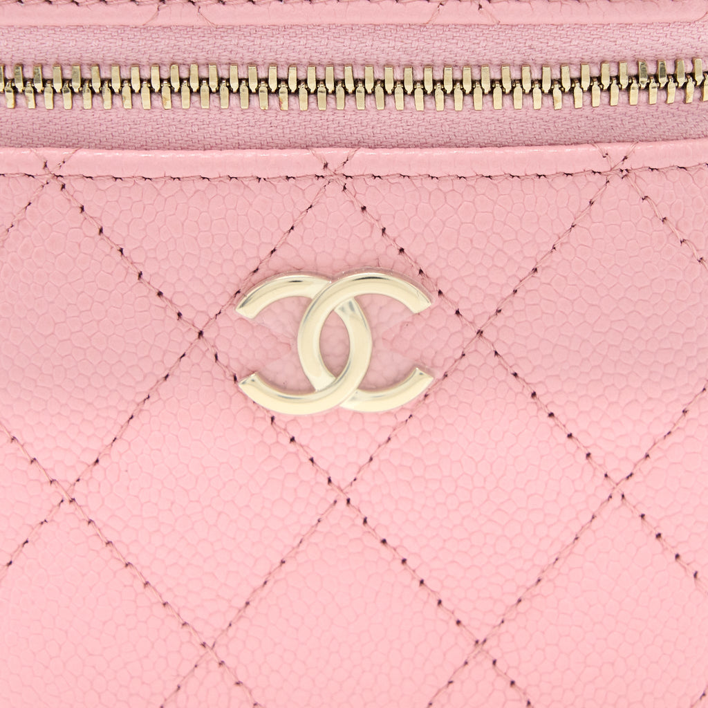 CHANEL MINI TOP HANDLE VANITY CASE CAVIAR PINK LGHW