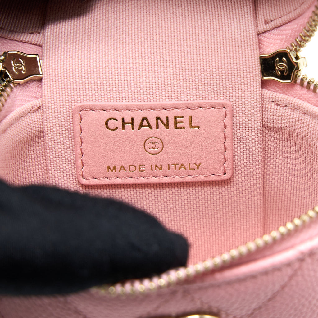 CHANEL MINI TOP HANDLE VANITY CASE CAVIAR PINK LGHW