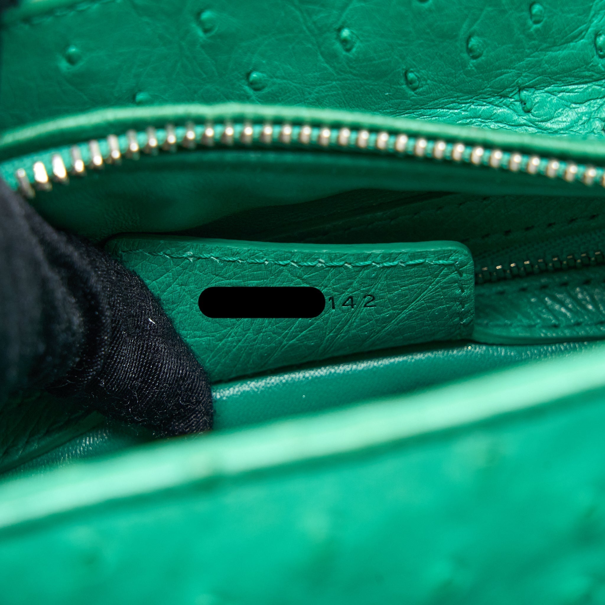 DIOR MEDIUM LADY DIOR OSTRICH GREEN SHW