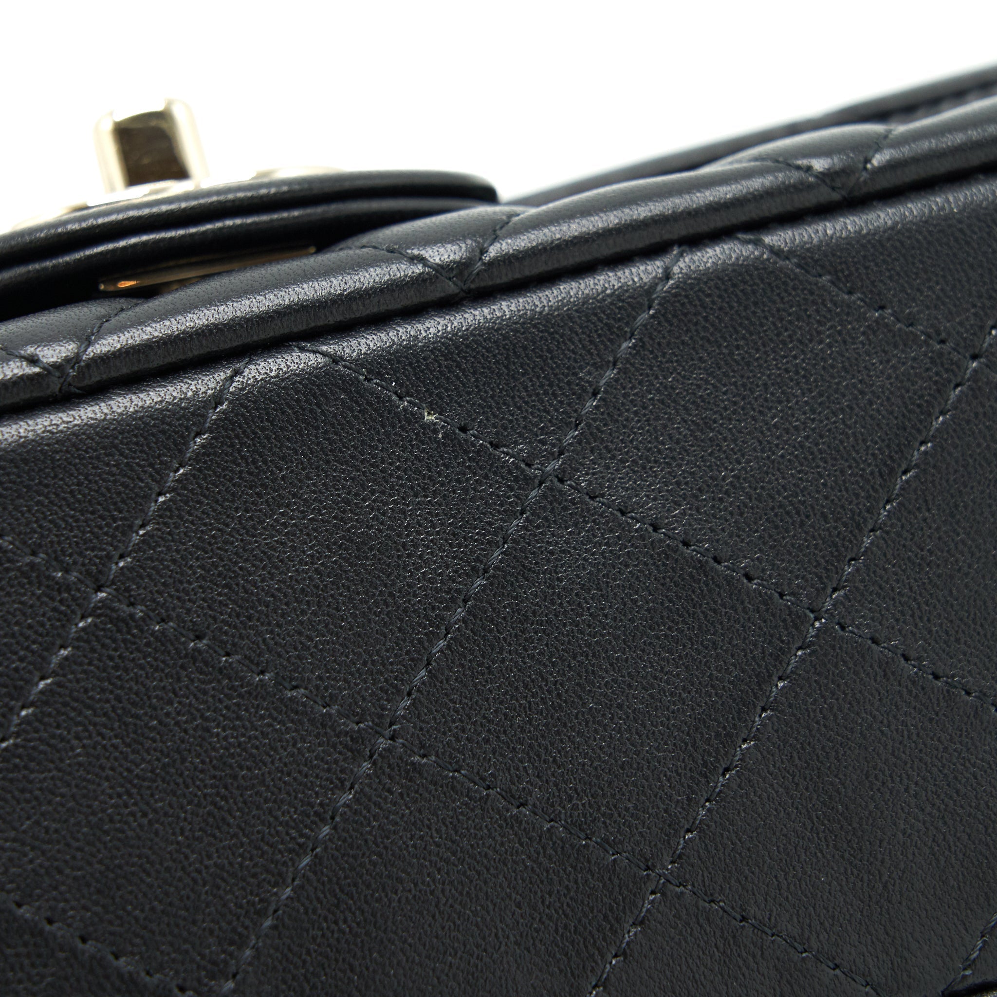 CHANEL MINI RECTANGULAR FLAP BAG LAMBSKIN BLACK LGHW (MICROCHIP)