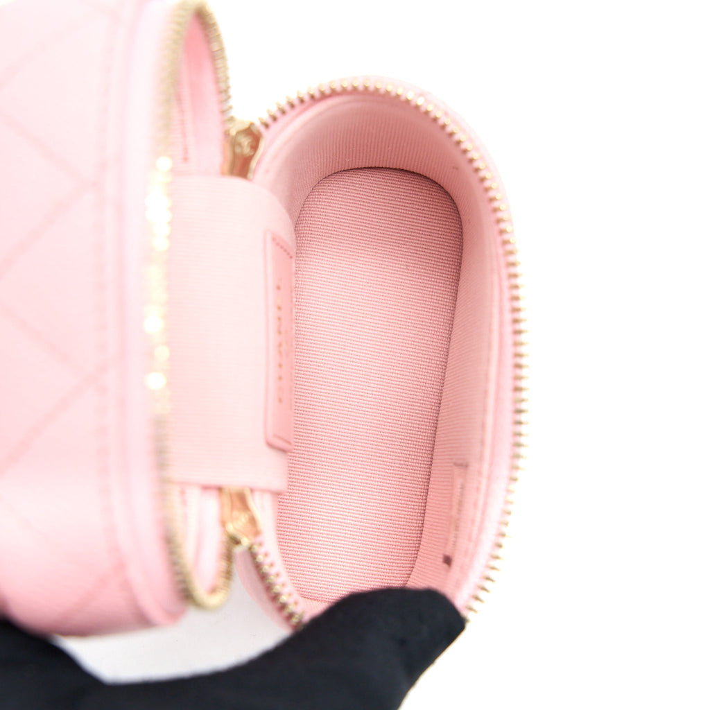 CHANEL MINI TOP HANDLE VANITY CASE CAVIAR PINK LGHW