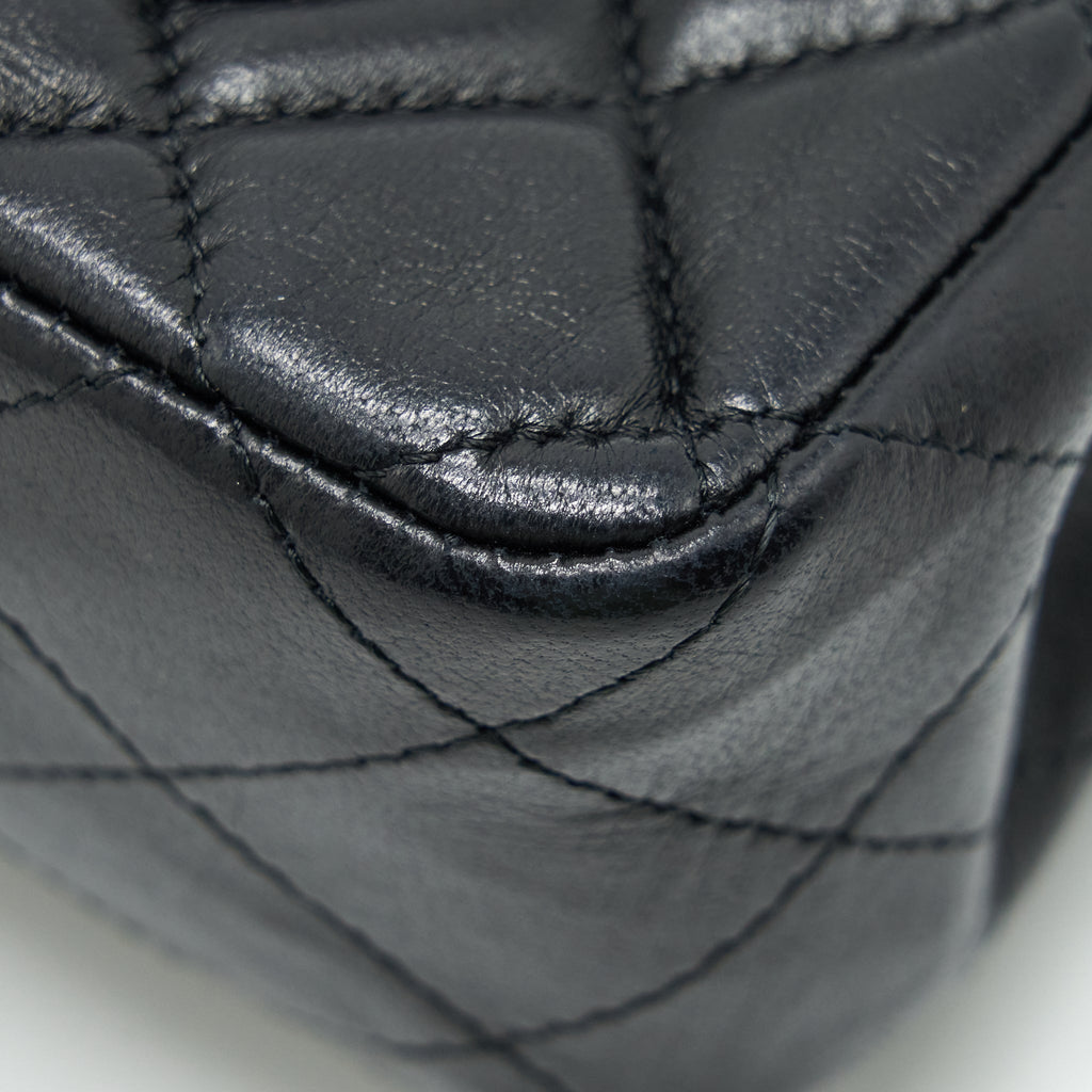 CHANEL MINI RECTANGULAR FLAP BAG LAMBSKIN BLACK GHW