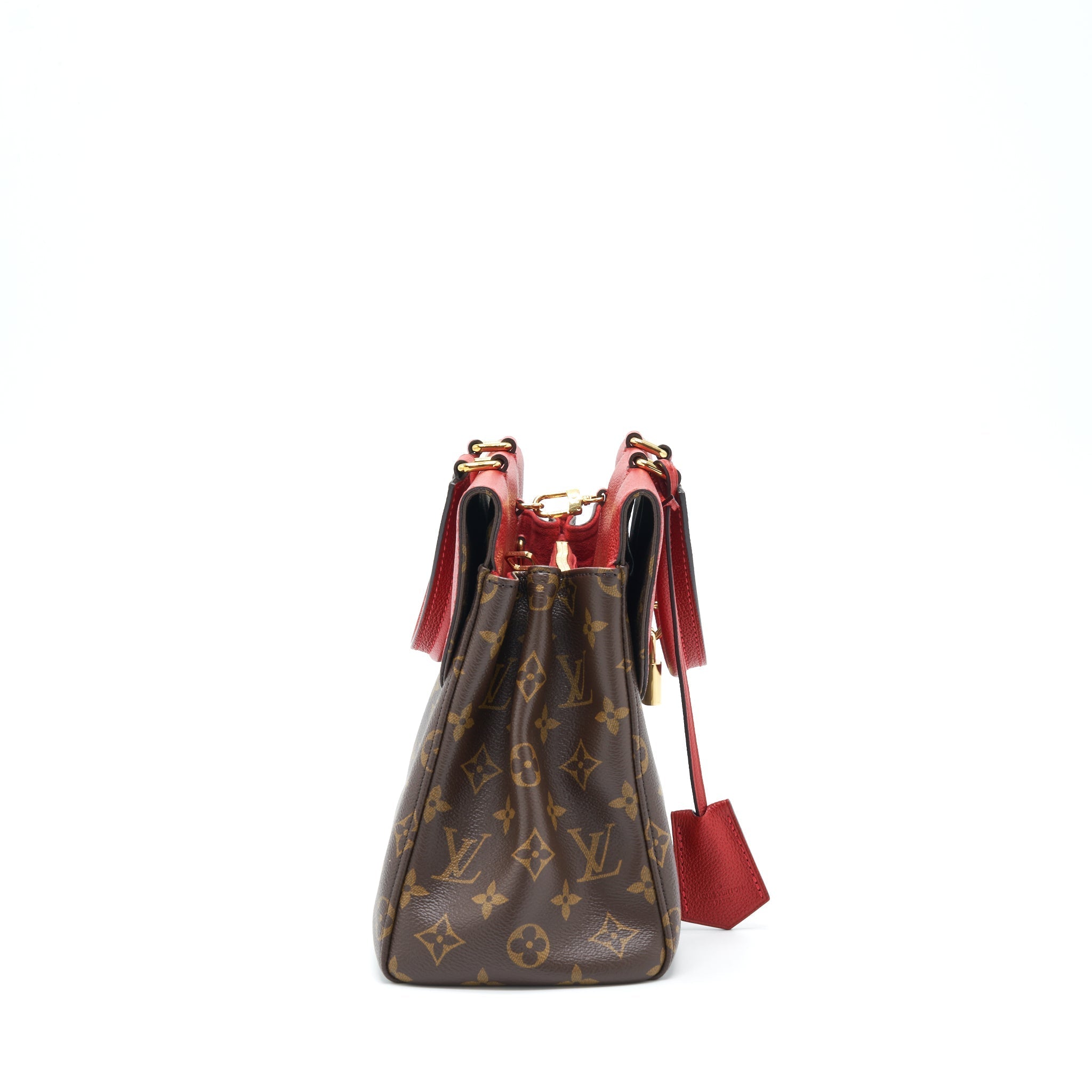 LOUIS VUITTON VENUS BAG LEATHER/MONOGRAM CANVAS RED YEAR 2016