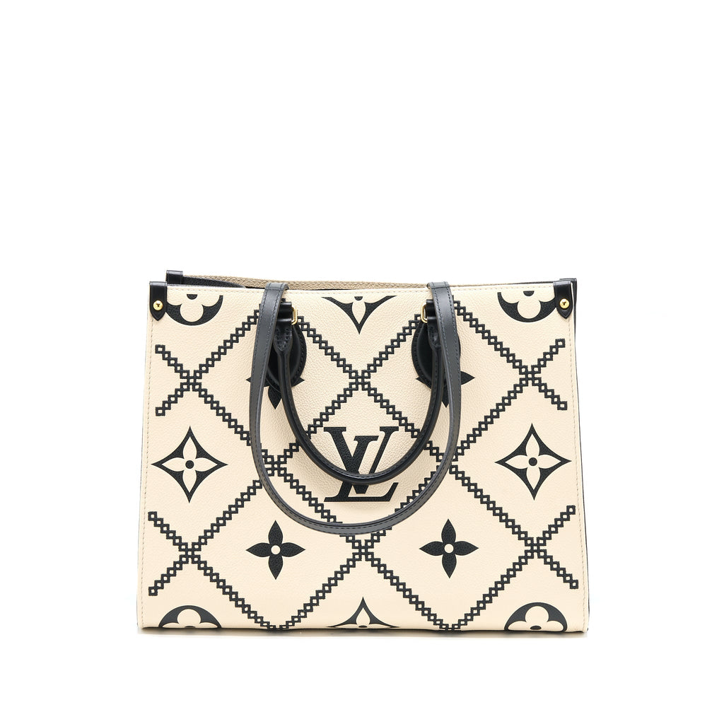 LOUIS VUITTON ONTHEGO MM EMPREINTE CREAM/ BLACK GHW (NEW VERSION)