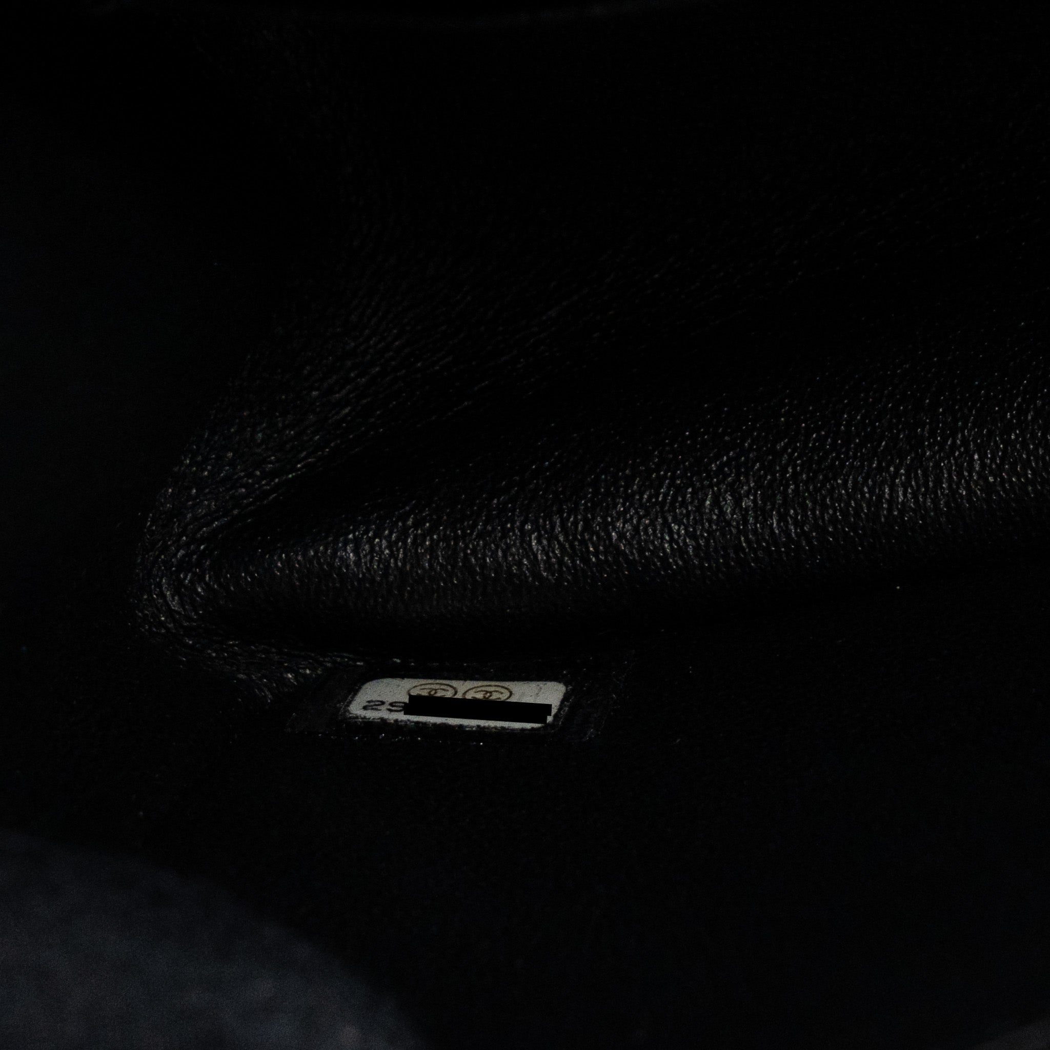 CHANEL MINI 2.55 REISSUE FLAP BAG AGED CALFSKIN BLACK BRUSHED GHW