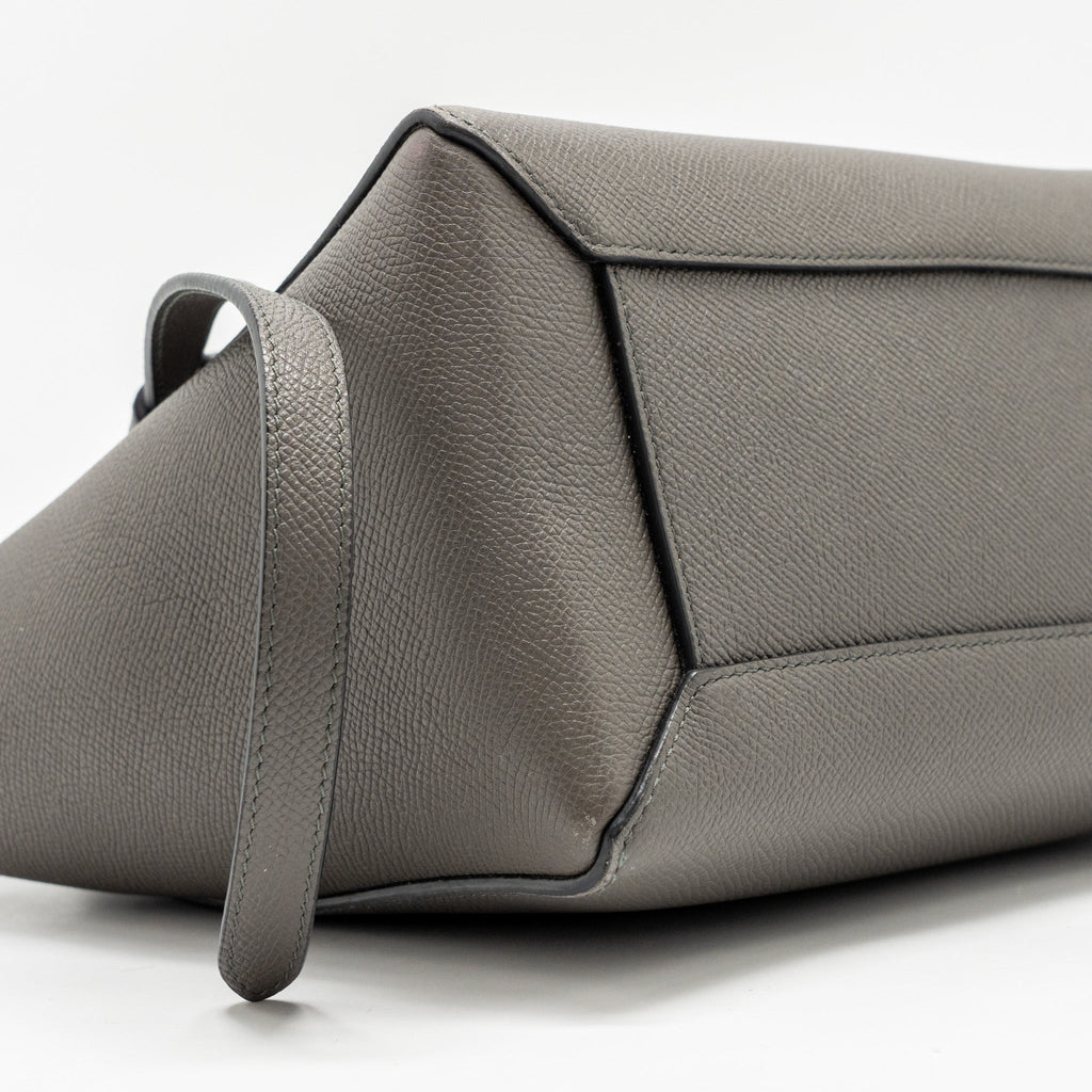 CELINE MICRO BELT BAG GRAINED CALFSKIN GREY GHW