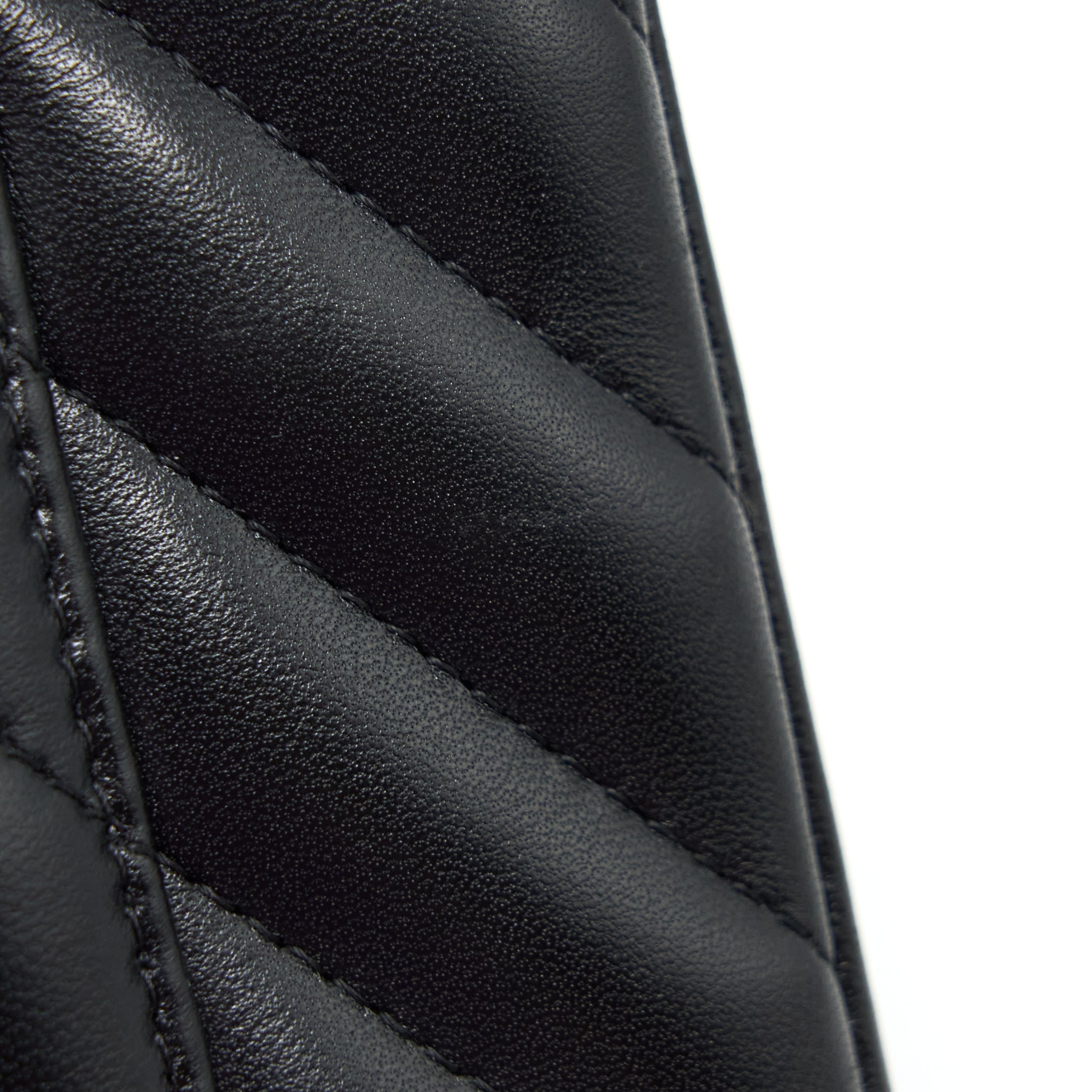 CHANEL SMALL CLASSIC DOUBLE FLAP BAG CHEVRON LAMBSKIN BLACK GHW