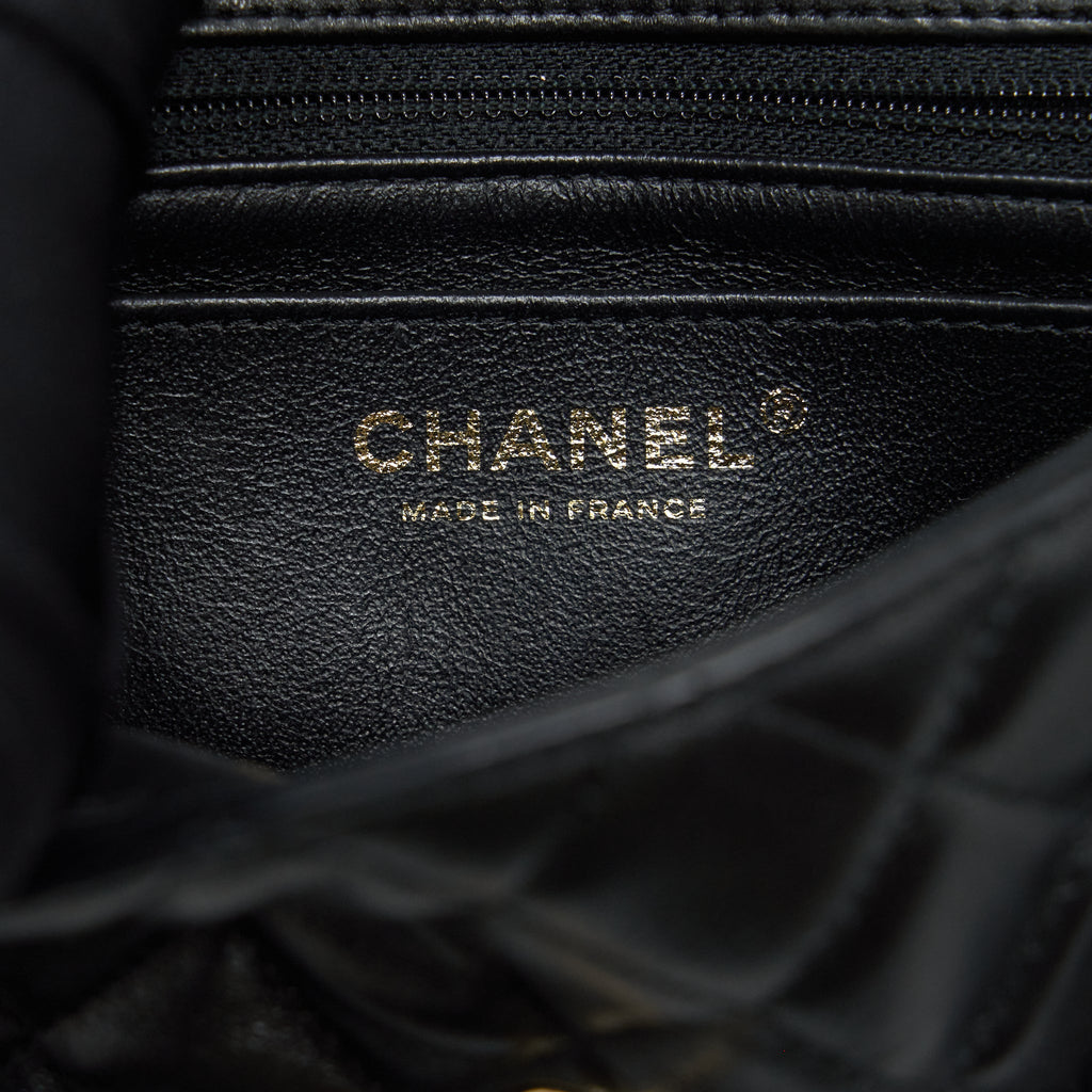 CHANEL MINI RECTANGULAR FLAP BAG LAMBSKIN BLACK GHW