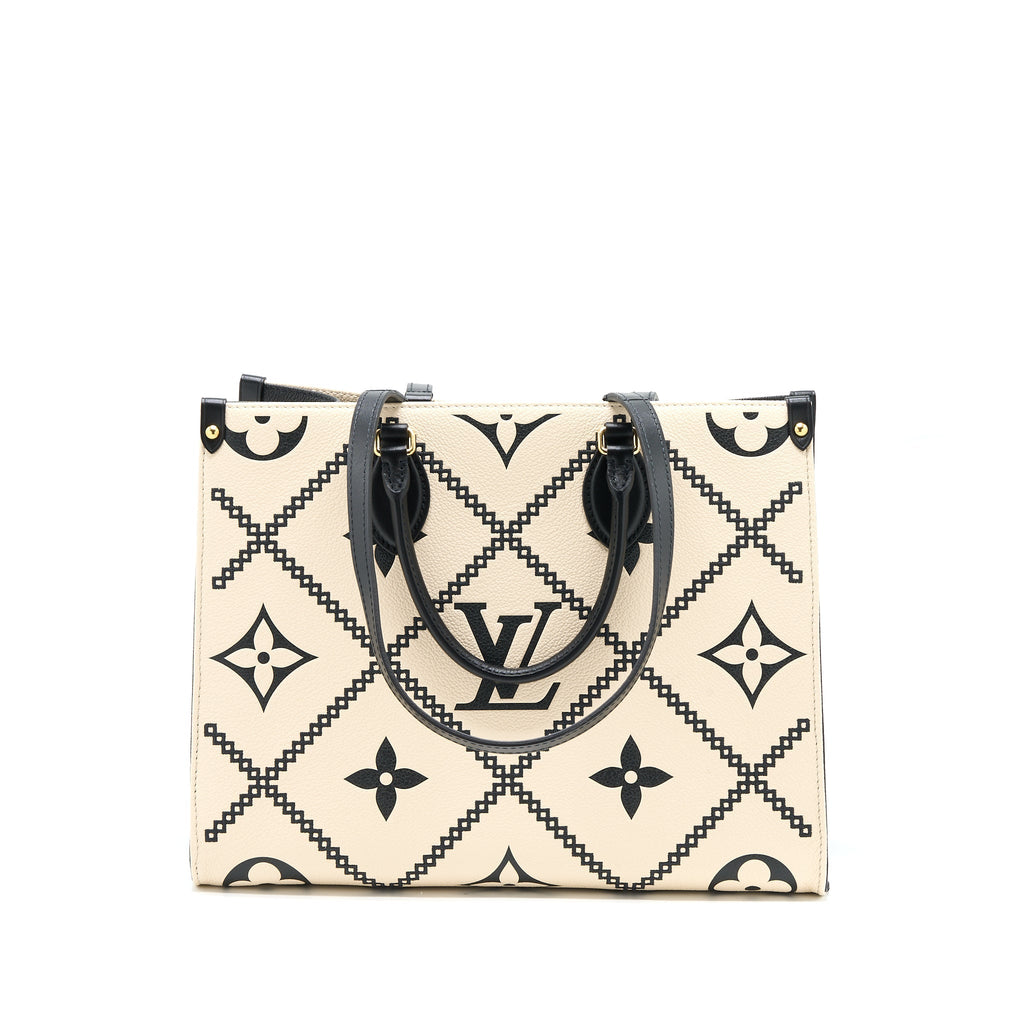 LOUIS VUITTON ONTHEGO MM EMPREINTE CREAM/ BLACK GHW (NEW VERSION)