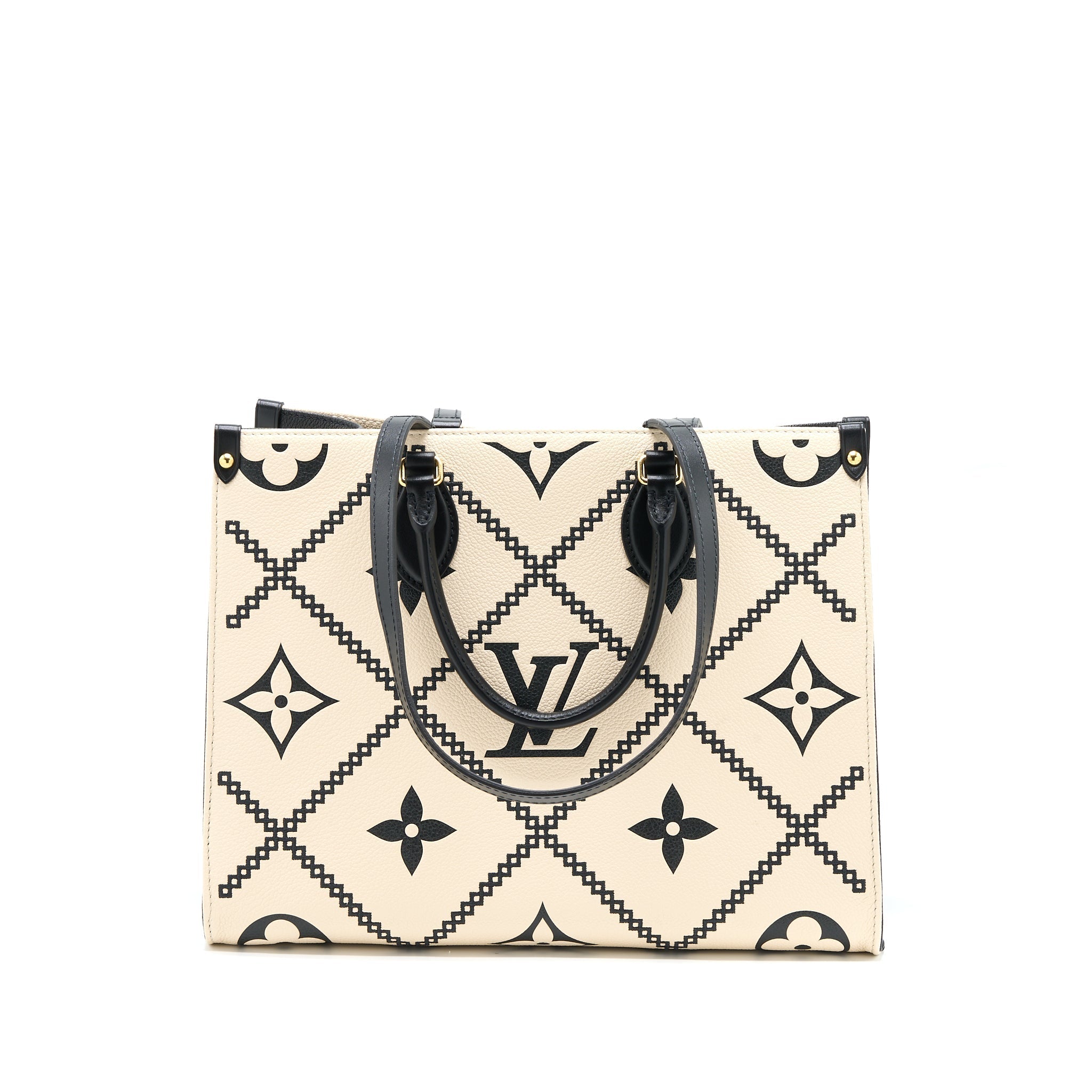 LOUIS VUITTON ONTHEGO MM EMPREINTE CREAM/ BLACK GHW (NEW VERSION)