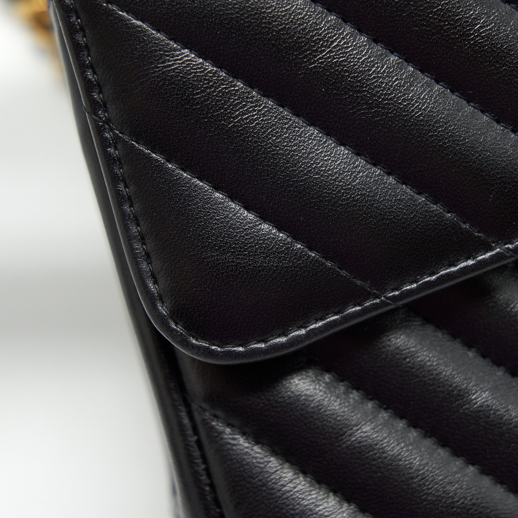 CHANEL SMALL CLASSIC DOUBLE FLAP BAG CHEVRON LAMBSKIN BLACK GHW