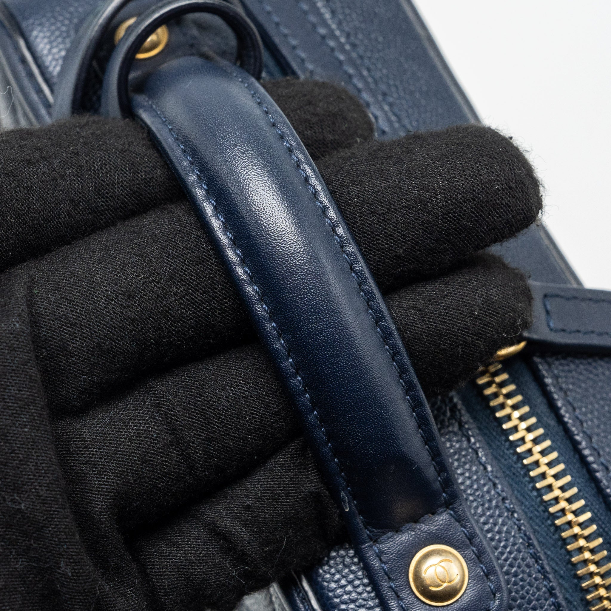 CHANEL MINI FILIGREE CAMERA BAG CAVIAR DARK BLUE GHW