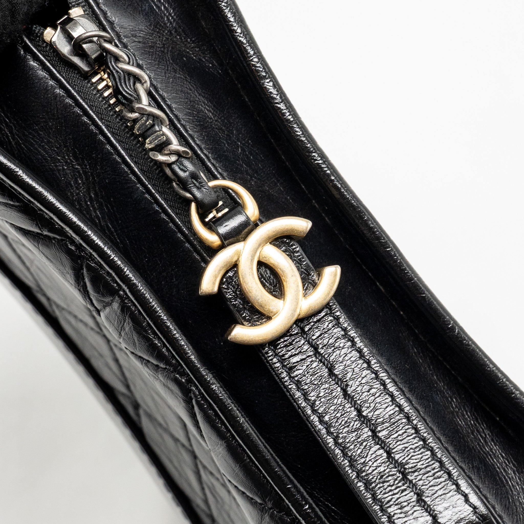 CHANEL SMALL GABRIELLE HOBO BAG CALFSKIN BLACK MULTICOLOR HARDWARE