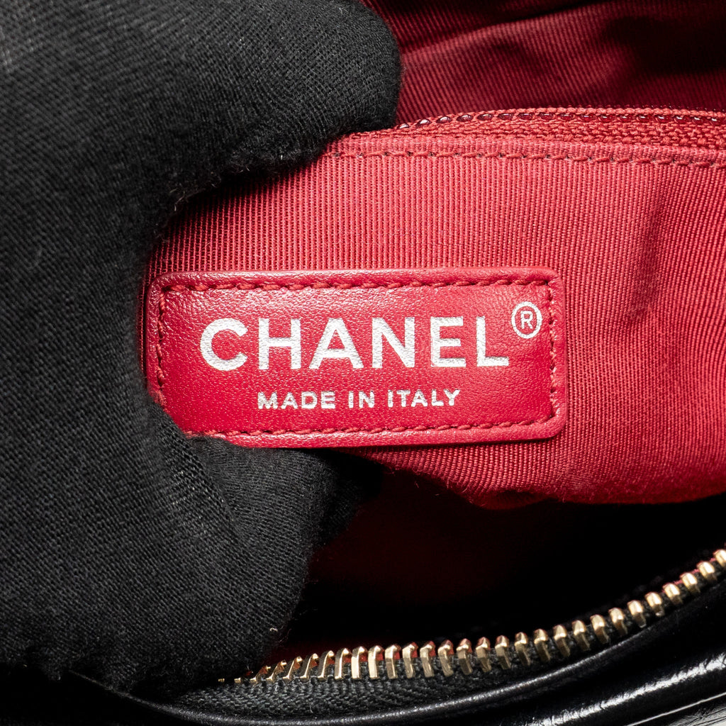 CHANEL SMALL GABRIELLE HOBO BAG CALFSKIN BLACK MULTICOLOR HARDWARE