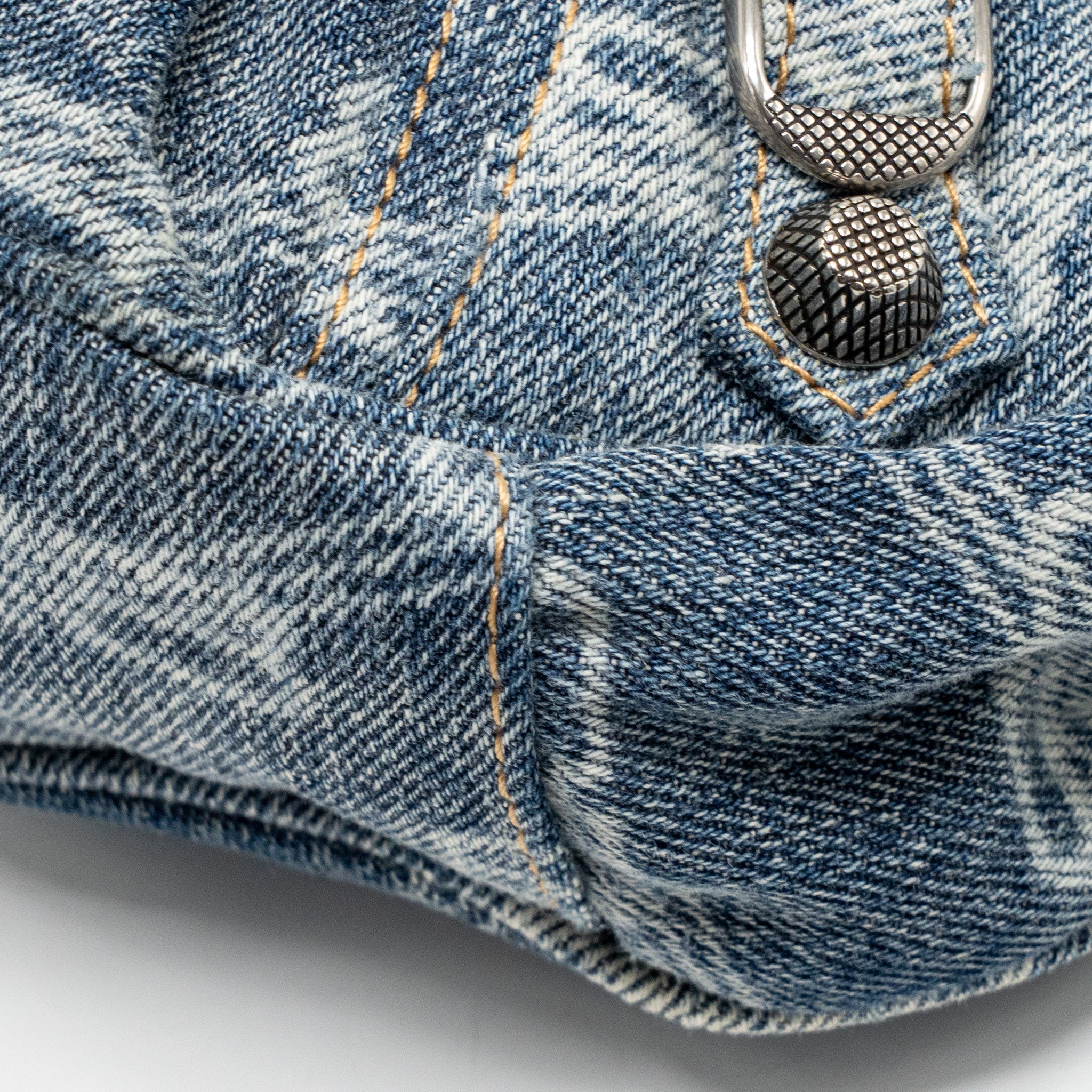 BALENCIAGA LE CAGOLE XS SHOULDER BAG BB MONOGRAM DENIM LIGHT BLUE SHW